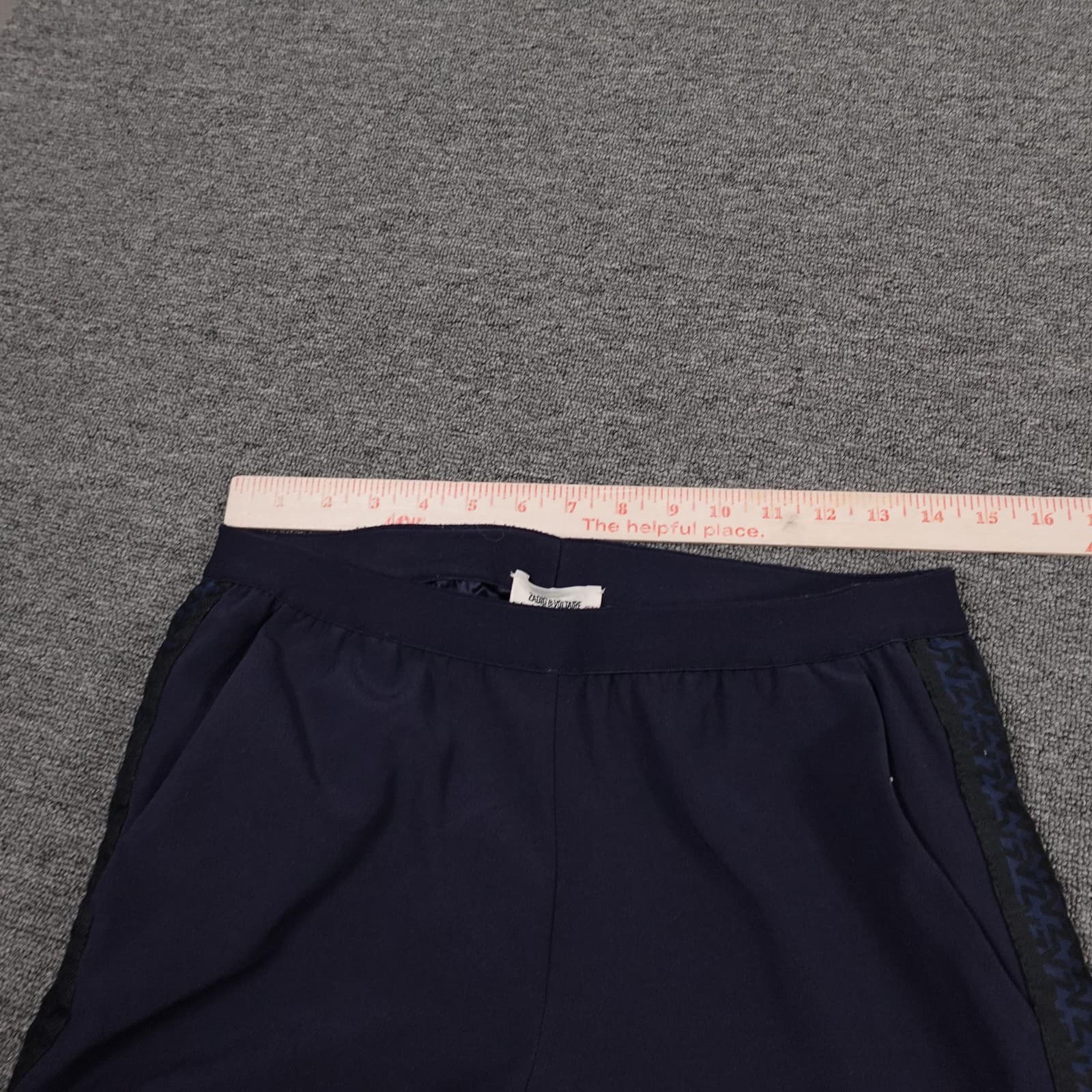Zadig & Voltaire Pants Womens 38 Blue Paula Track Elastic Waist Logo Tape - Thumbnail 6