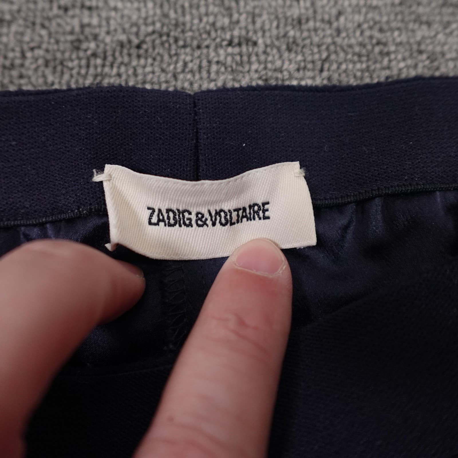 Zadig & Voltaire Pants Womens 38 Blue Paula Track Elastic Waist Logo Tape - Thumbnail 3