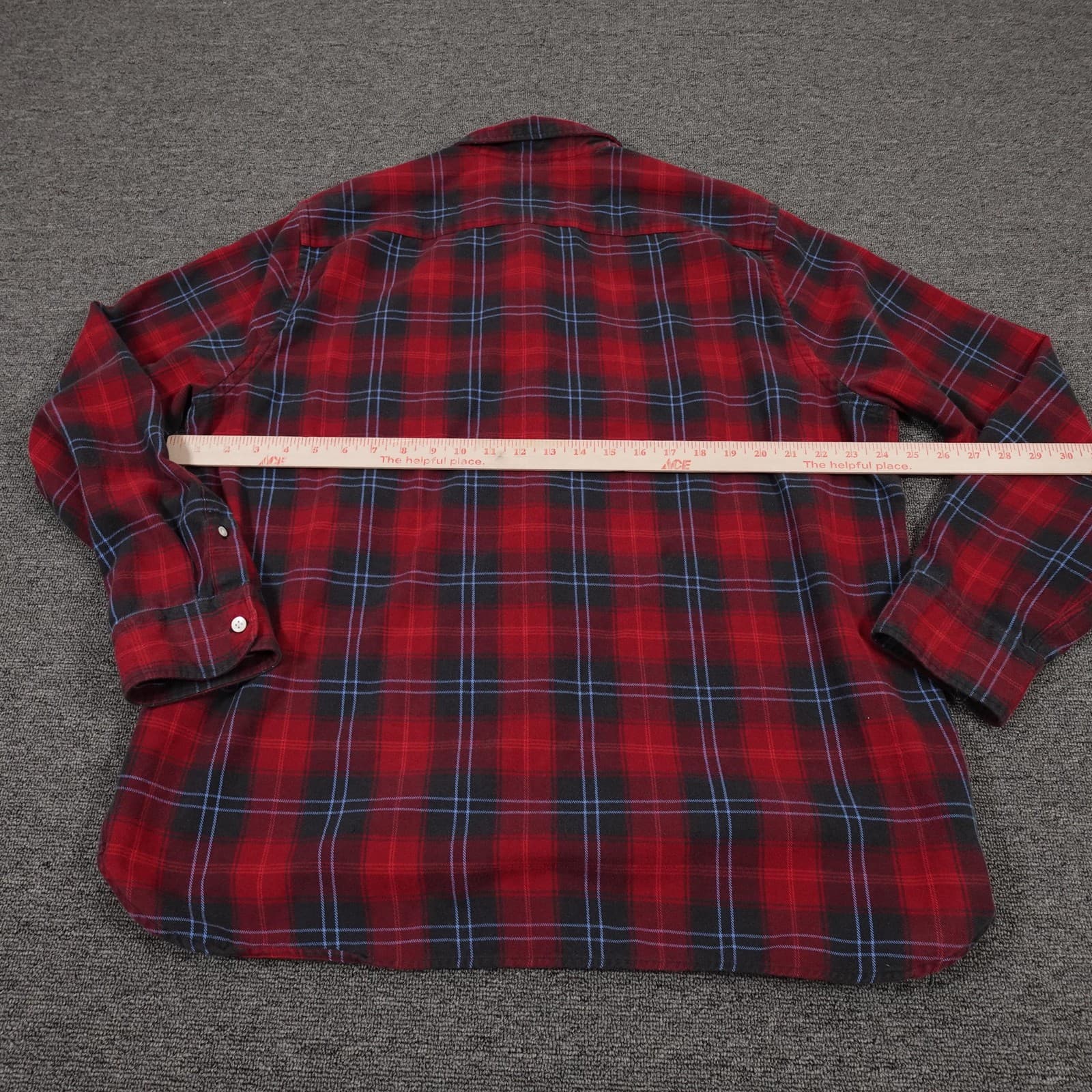 Levis Shirt Mens 2XL Red Plaid Flannel Long Sleeve Button Up Casual Top - Thumbnail 4
