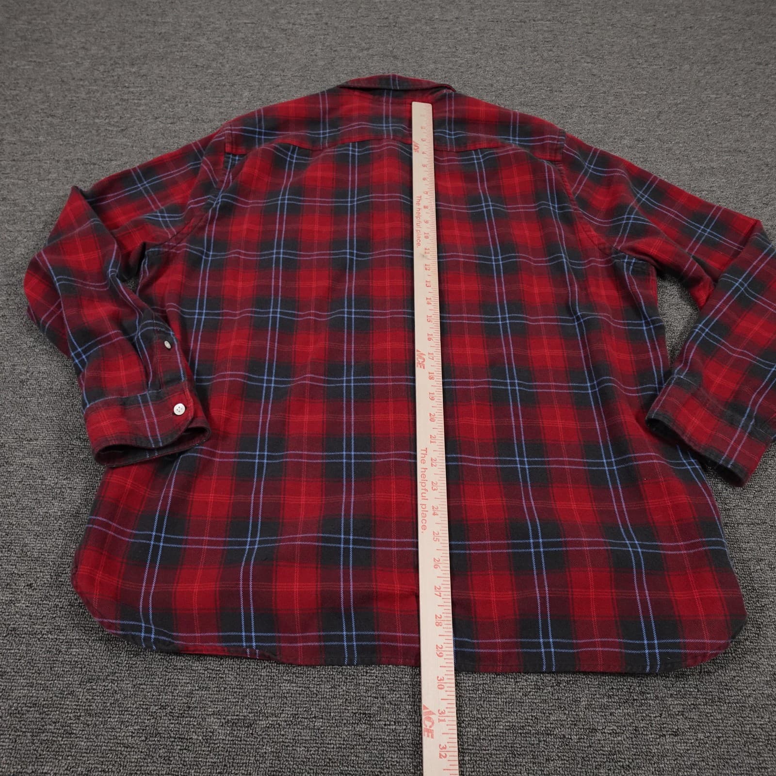 Levis Shirt Mens 2XL Red Plaid Flannel Long Sleeve Button Up Casual Top - Thumbnail 6