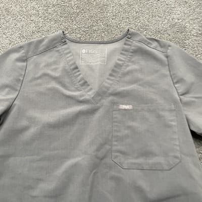 Figs Scrub Top Womens Small Technical Collection V Neck Pocket Medical Uniform - Thumbnail 2