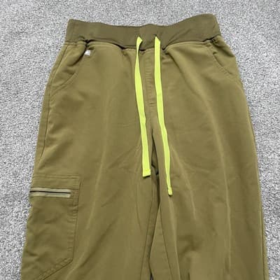 Figs Jogger Pants Small Olive Green Technical Zamora Cargo Zip Pocket - Thumbnail 2