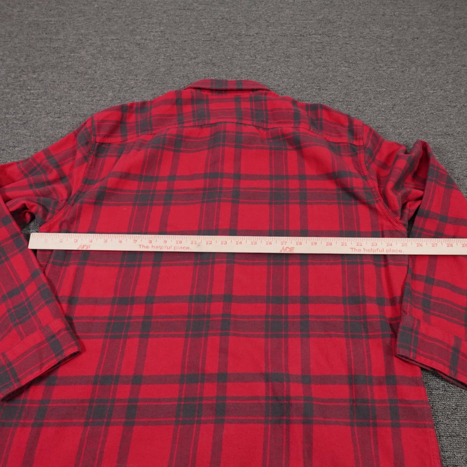 Hollister Shirt Mens XL Red Plaid Long Sleeve Flannel Button Up Relaxed Fit - Thumbnail 4