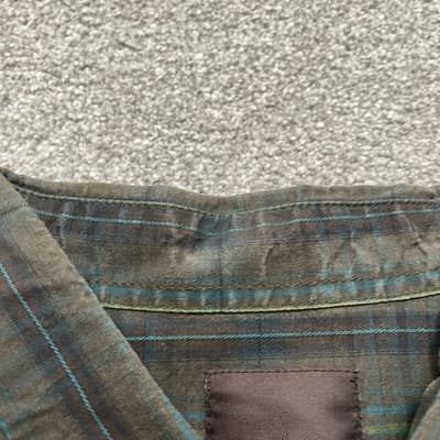 Prana Shirt Mens Large Green Blue Plaid Button Down Long Sleeve Casual Outdoor - Thumbnail 3