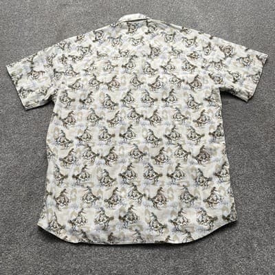 Pendleton Shirt Mens Large Beige Cowboy Rodeo Western Short Sleeve Pearl Snap - Thumbnail 8
