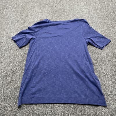 J Jill Shirt Womens Large Petite Tunic Elbow Sleeve Majestic Blue Pima Cotton - Thumbnail 7
