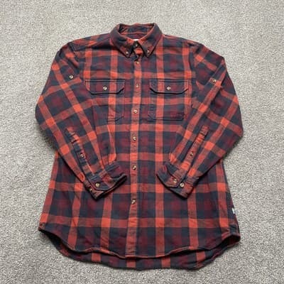 Fjallraven Skog Shirt Mens Large Plaid Slim Fit Flannel Outdoor Workwear
