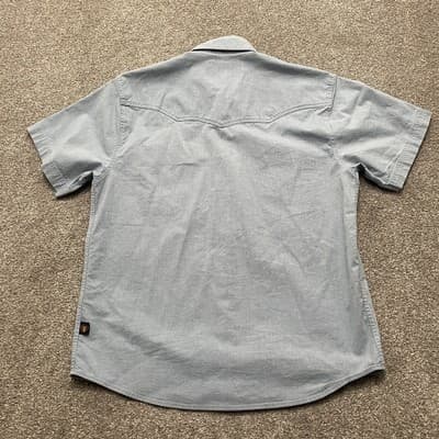 Howler Brothers Shirt Mens Small Blue Guacho Western Pearl Snap Lightning Bolt - Thumbnail 8