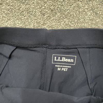 LL Bean Pants Womens Medium Petite Navy Blue Stretch Straight Leg Lounge Cotton - Thumbnail 3