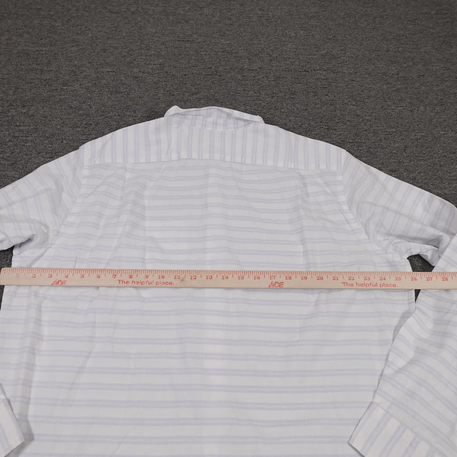 Old Navy Shirt Mens 2XL White Stripe Long Sleeve Button Down Slim Fit Casual - Thumbnail 5