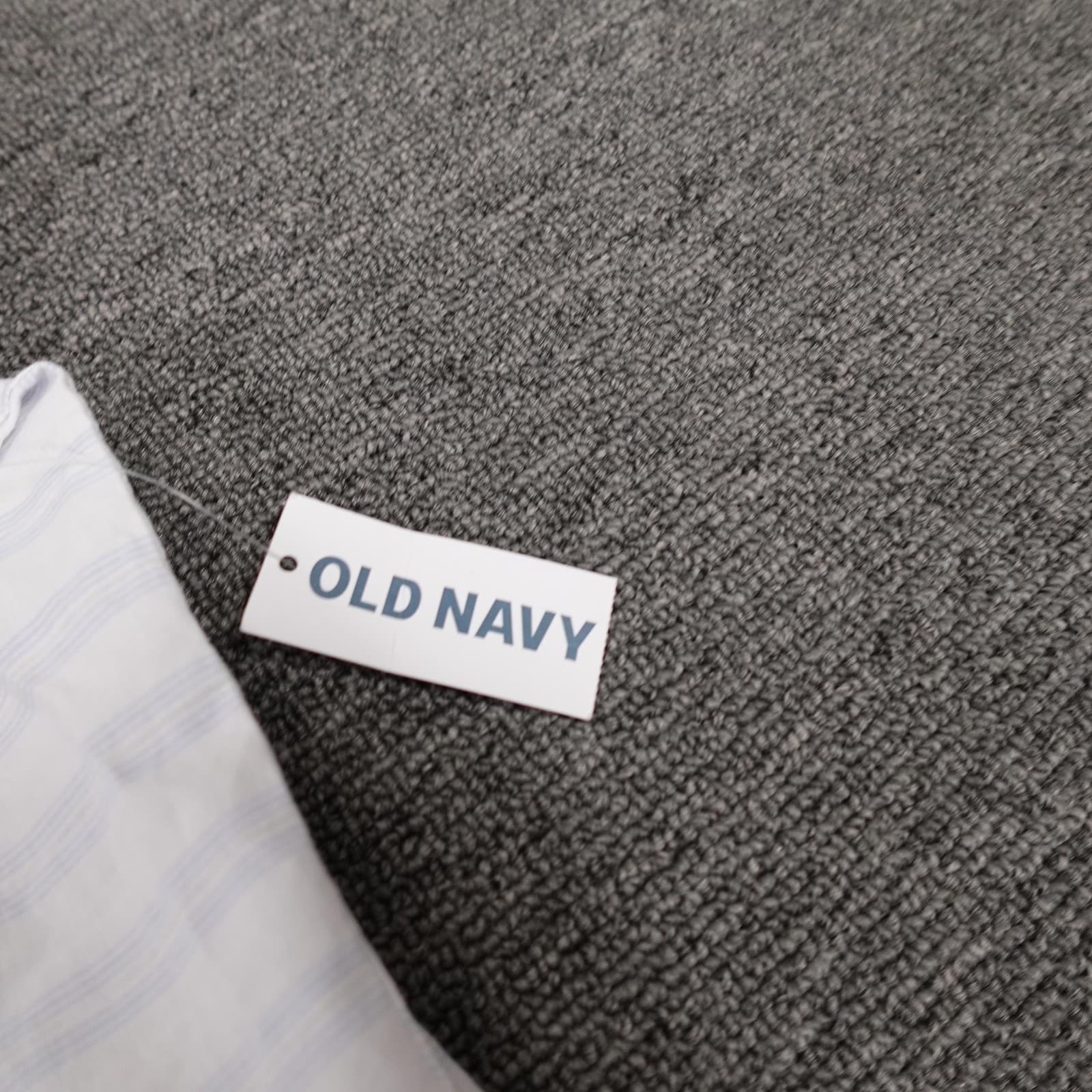 Old Navy Shirt Mens 2XL White Stripe Long Sleeve Button Down Slim Fit Casual - Thumbnail 2
