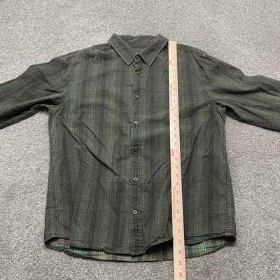 Prana Shirt Mens Large Green Blue Plaid Button Down Long Sleeve Casual Outdoor - Thumbnail 7