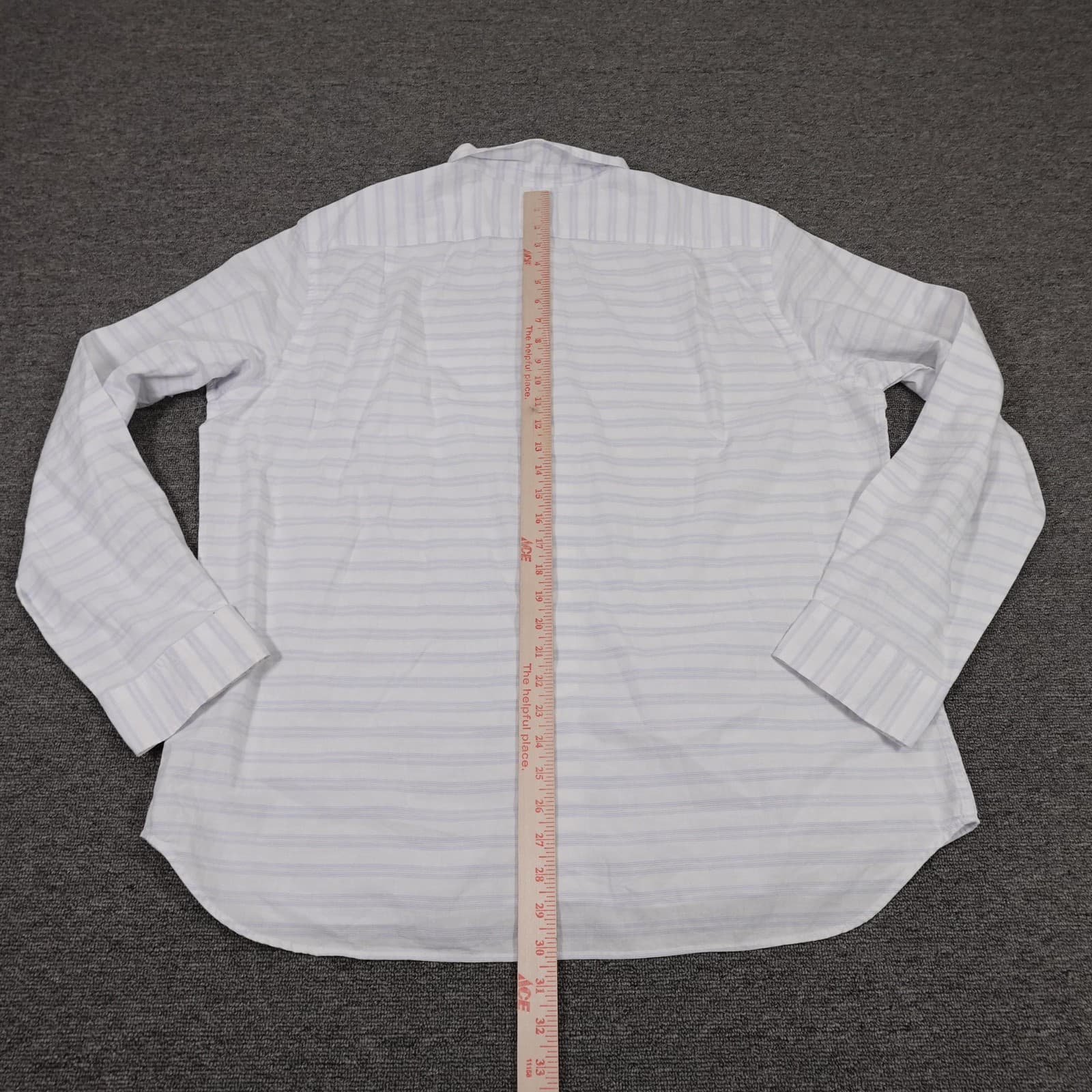Old Navy Shirt Mens 2XL White Stripe Long Sleeve Button Down Slim Fit Casual - Thumbnail 6