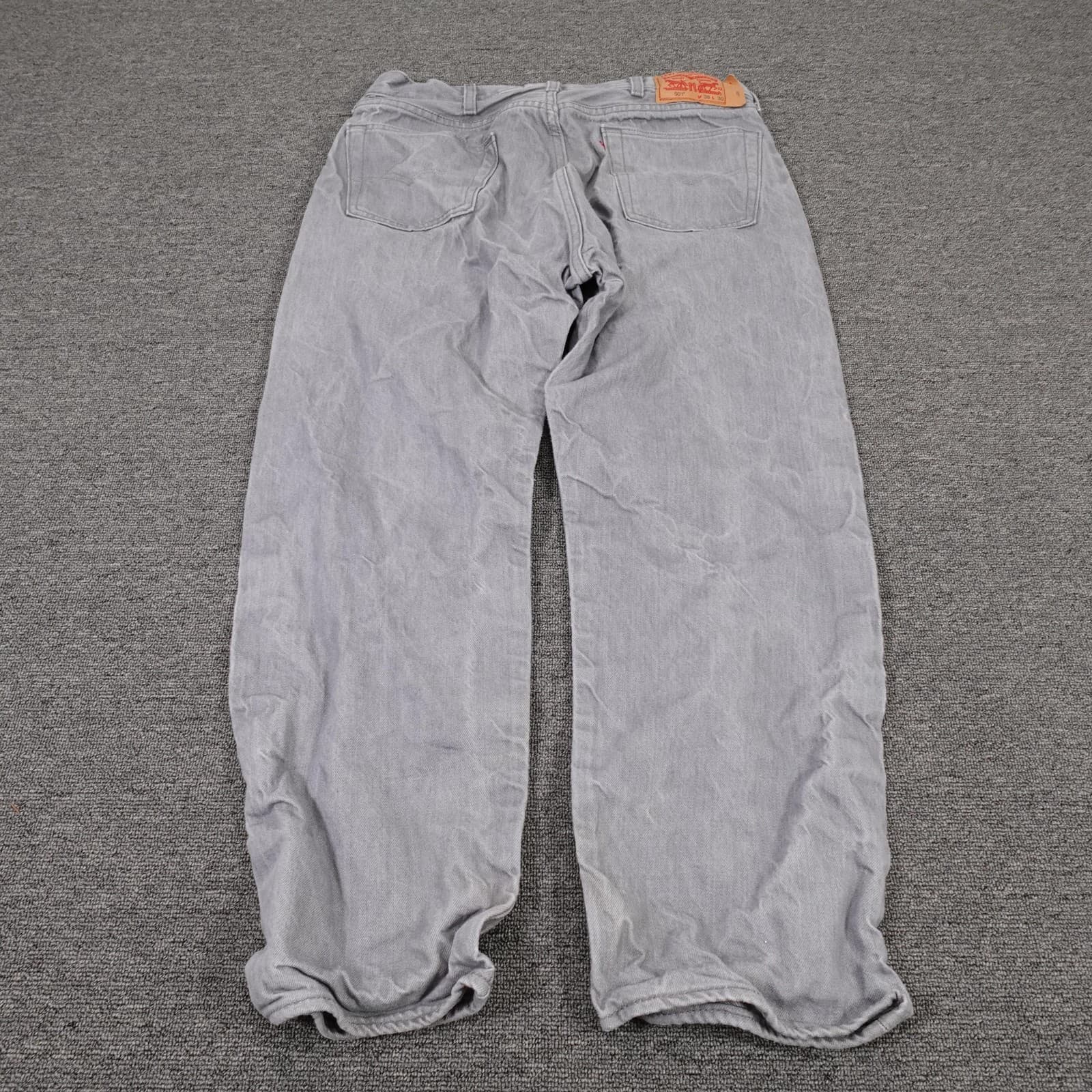Levi's 501 Jeans Mens 34x28 Gray Light Wash Regular Straight Denim Pants - Thumbnail 4