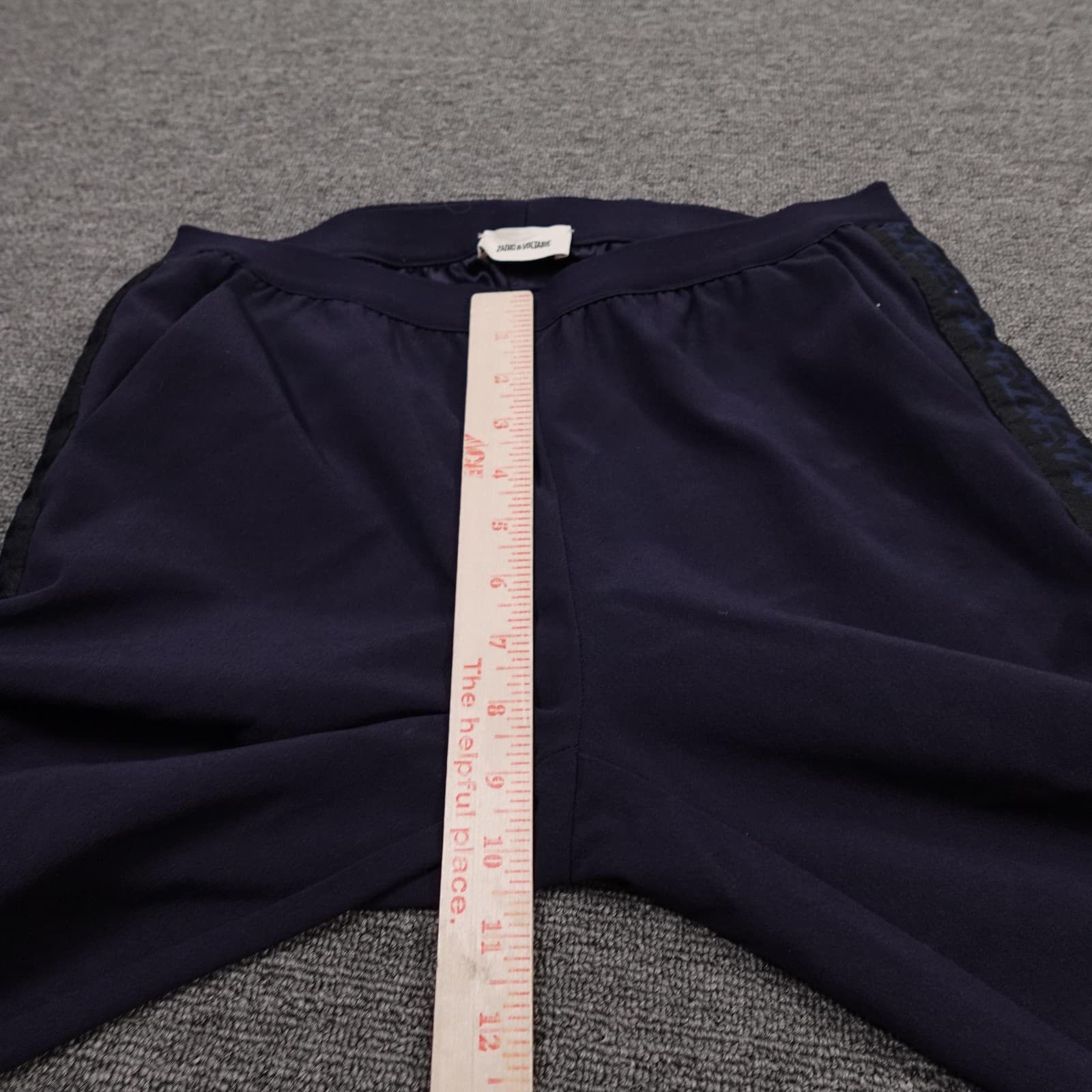 Zadig & Voltaire Pants Womens 38 Blue Paula Track Elastic Waist Logo Tape - Thumbnail 7