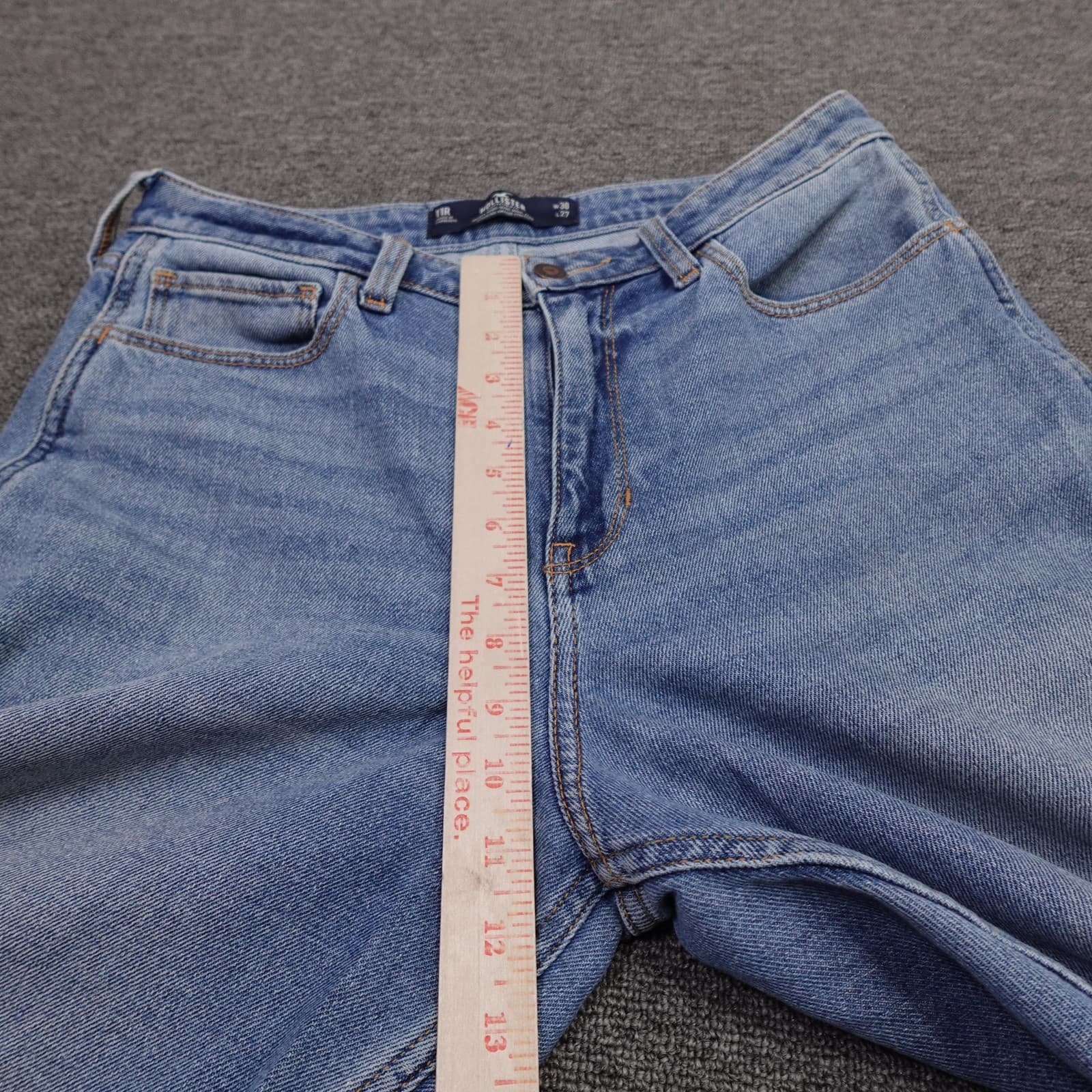 Hollister Ultra High-Rise Mom Jeans Juniors 11R Blue Medium Wash 30x27 - Thumbnail 9