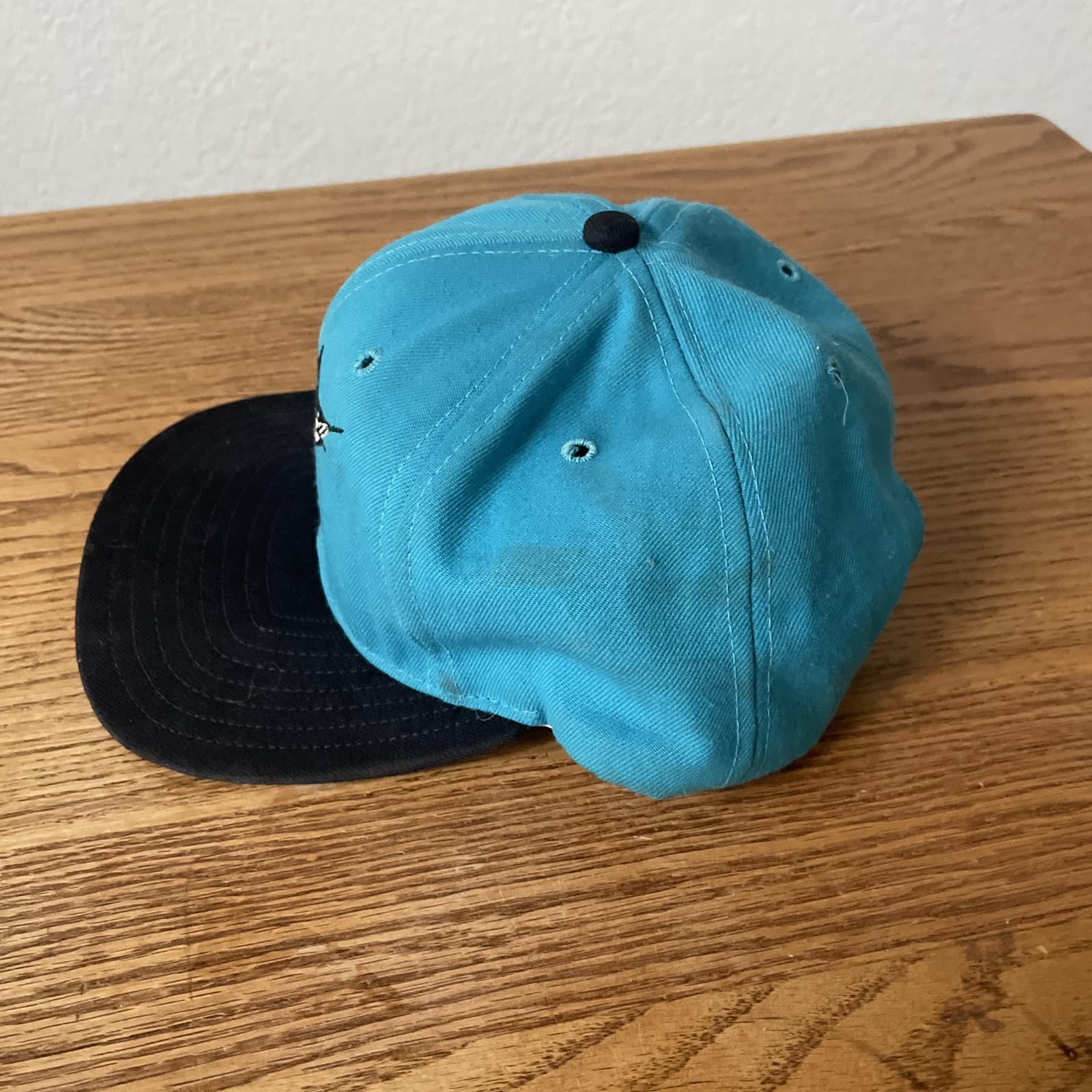 Vintage Florida Marlins Hat Cap Snap Back Mens Teal Black MLB Baseball 90s - Thumbnail 2