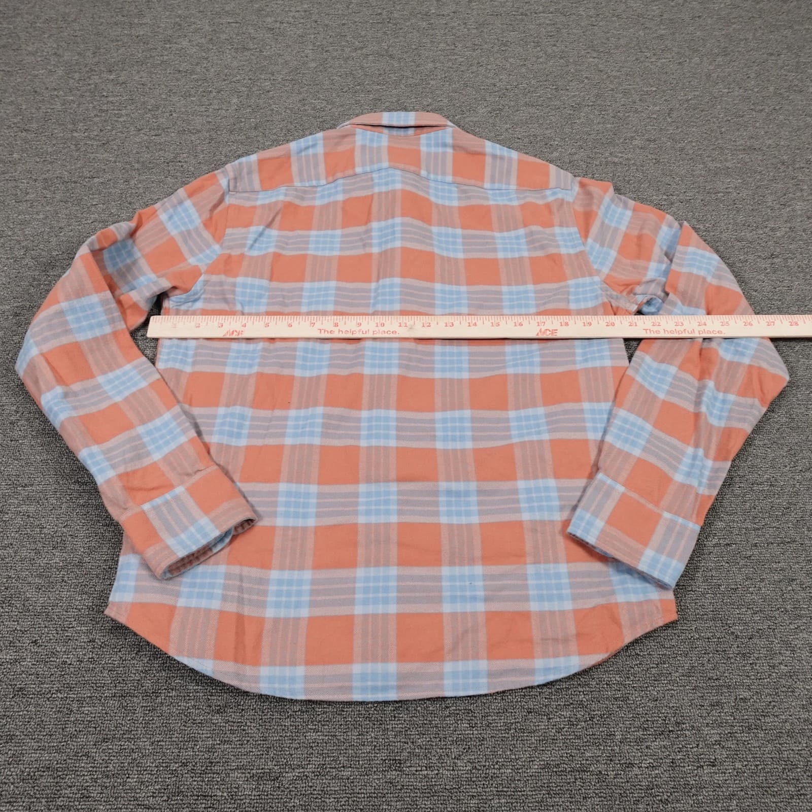 UNTUCKit Shirt Mens Small Orange Plaid Flannel Button Up Long Sleeve Casual - Thumbnail 3
