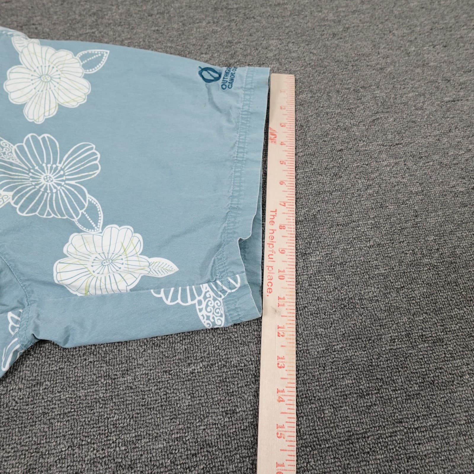 Tori Richard Shorts Mens Medium Blue Floral Hawaiian Swim Trunks Lined Outrigger - Thumbnail 7
