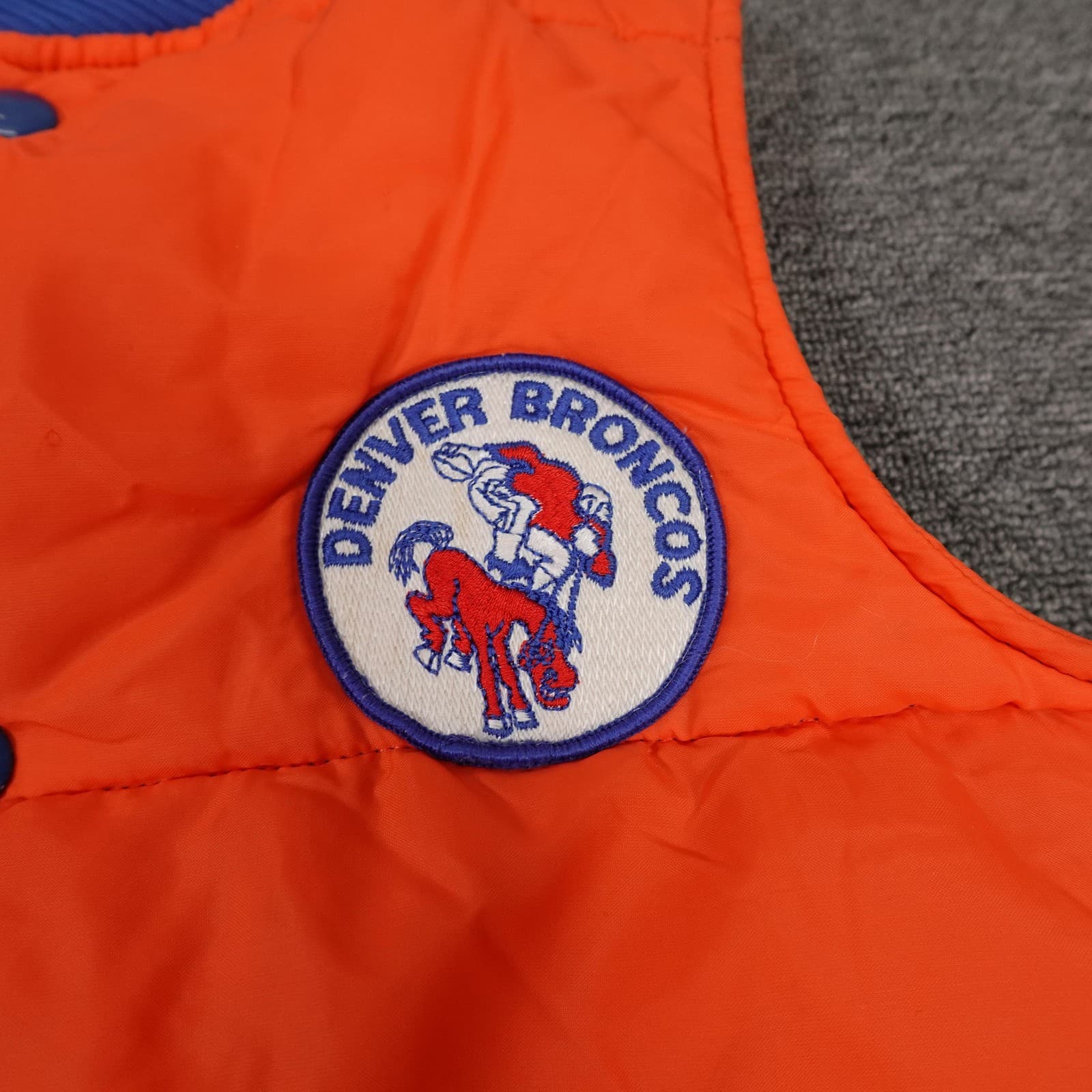 Vintage Denver Broncos Vest Boys Medium Orange Crush Stahl Urban 70s 80s - Thumbnail 2
