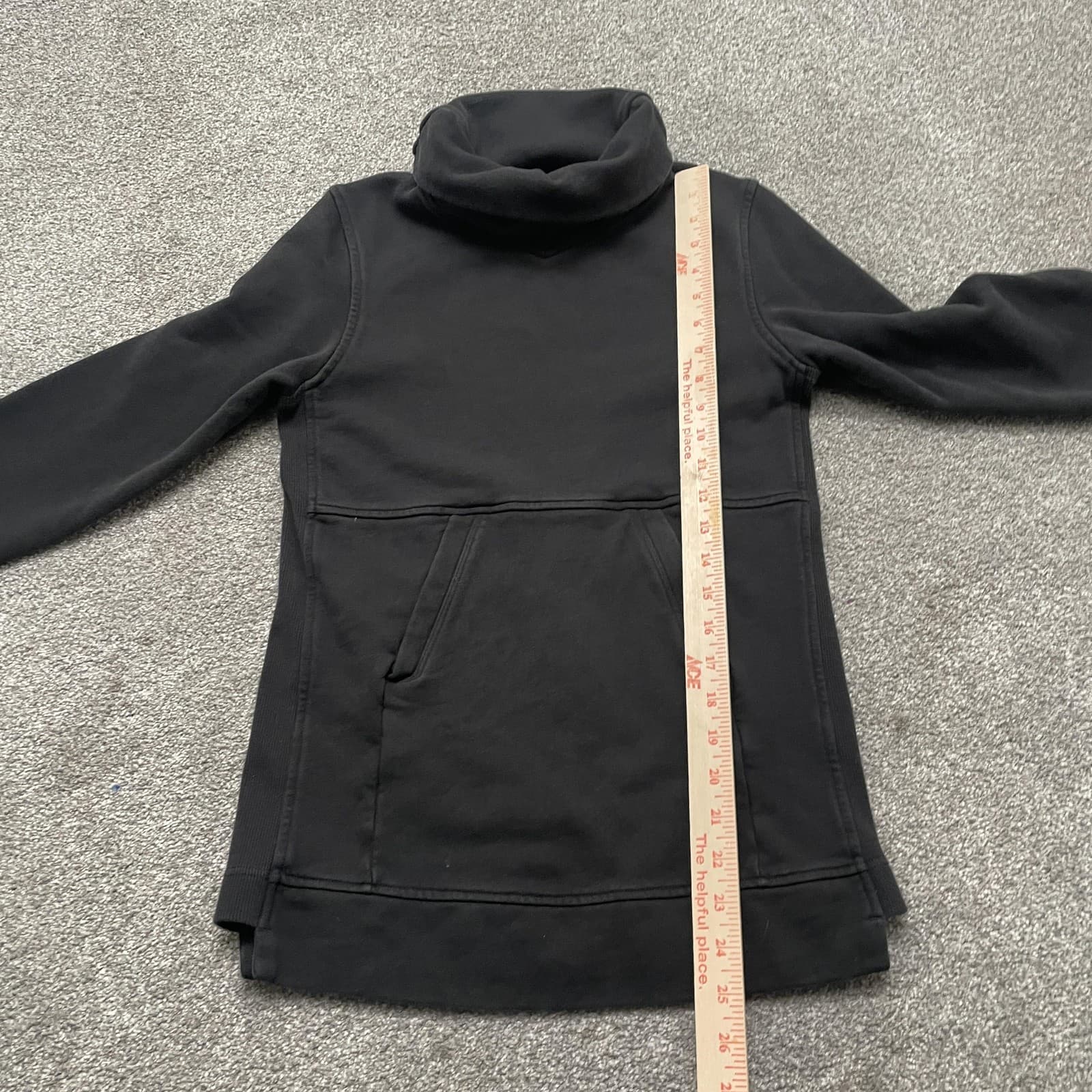 Lululemon Sweater Womens 2 Black Funnel Neck Relaxed Fit Press Pause Pullover - Thumbnail 6