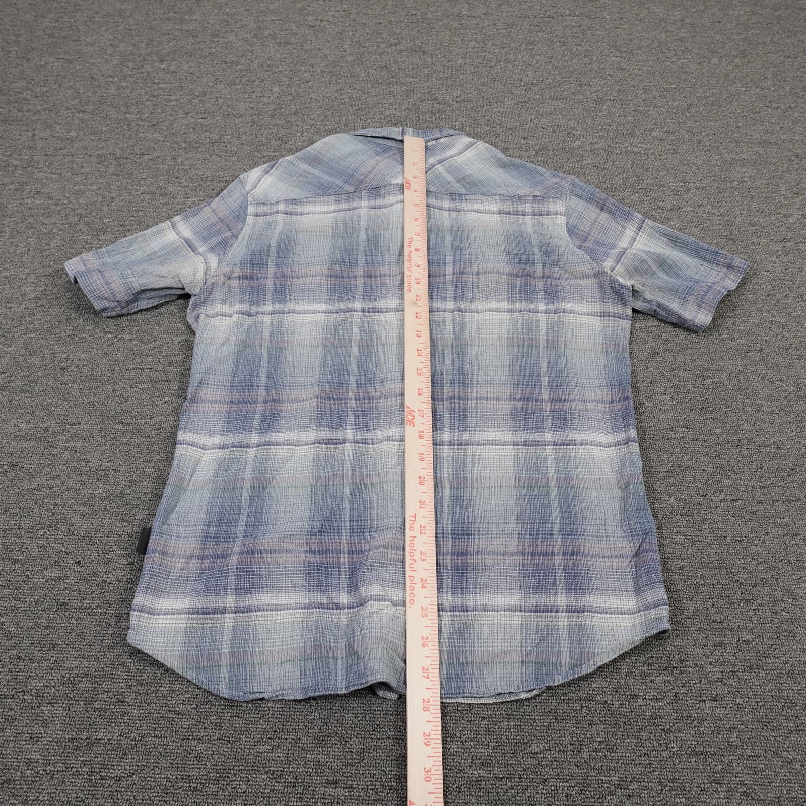 Patagonia Shirt Mens Medium Blue Plaid Organic Cotton Short Sleeve Button Up - Thumbnail 5