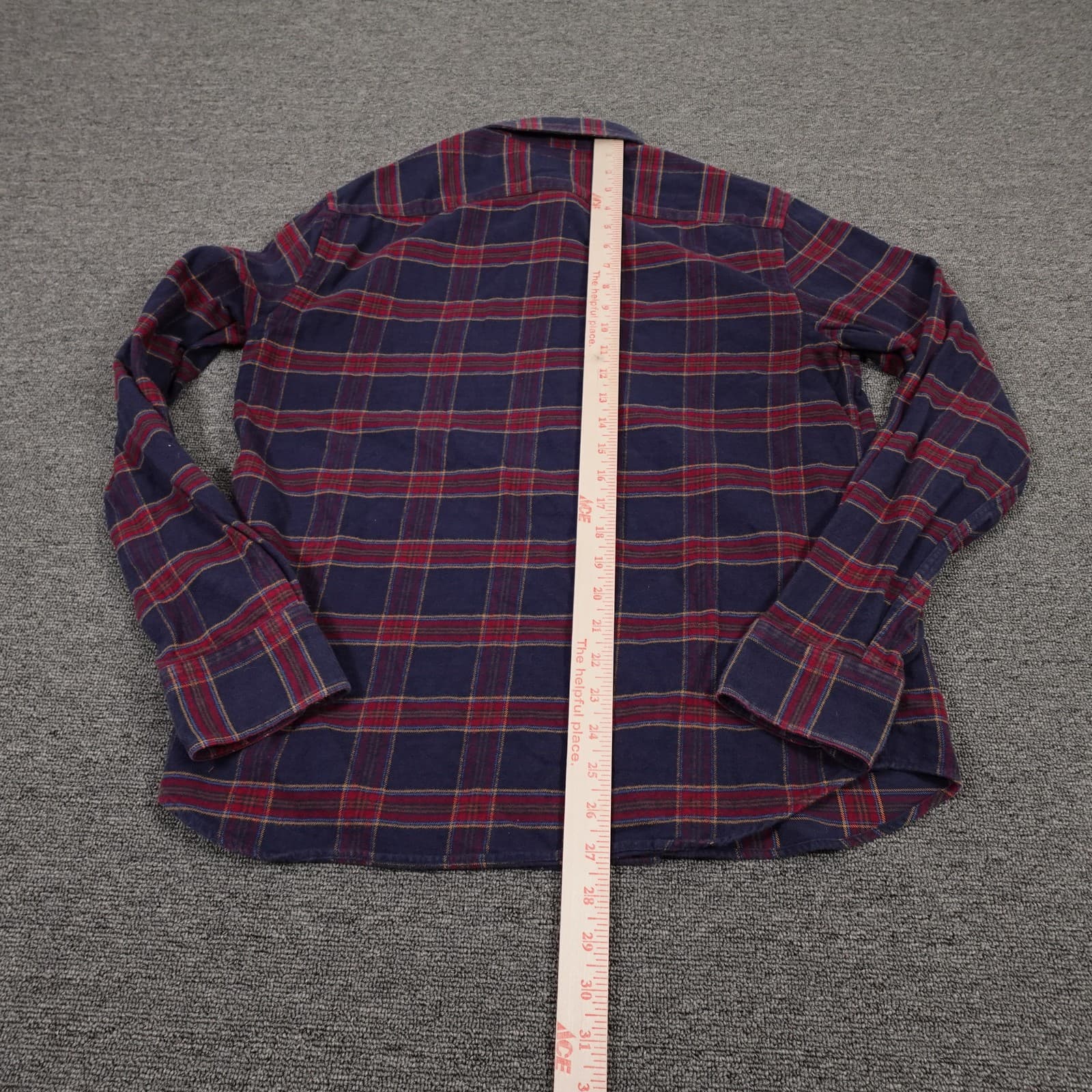 UNTUCKit Shirt Mens Medium Blue Plaid Flannel Long Sleeve Button Up Slim Fit - Thumbnail 4
