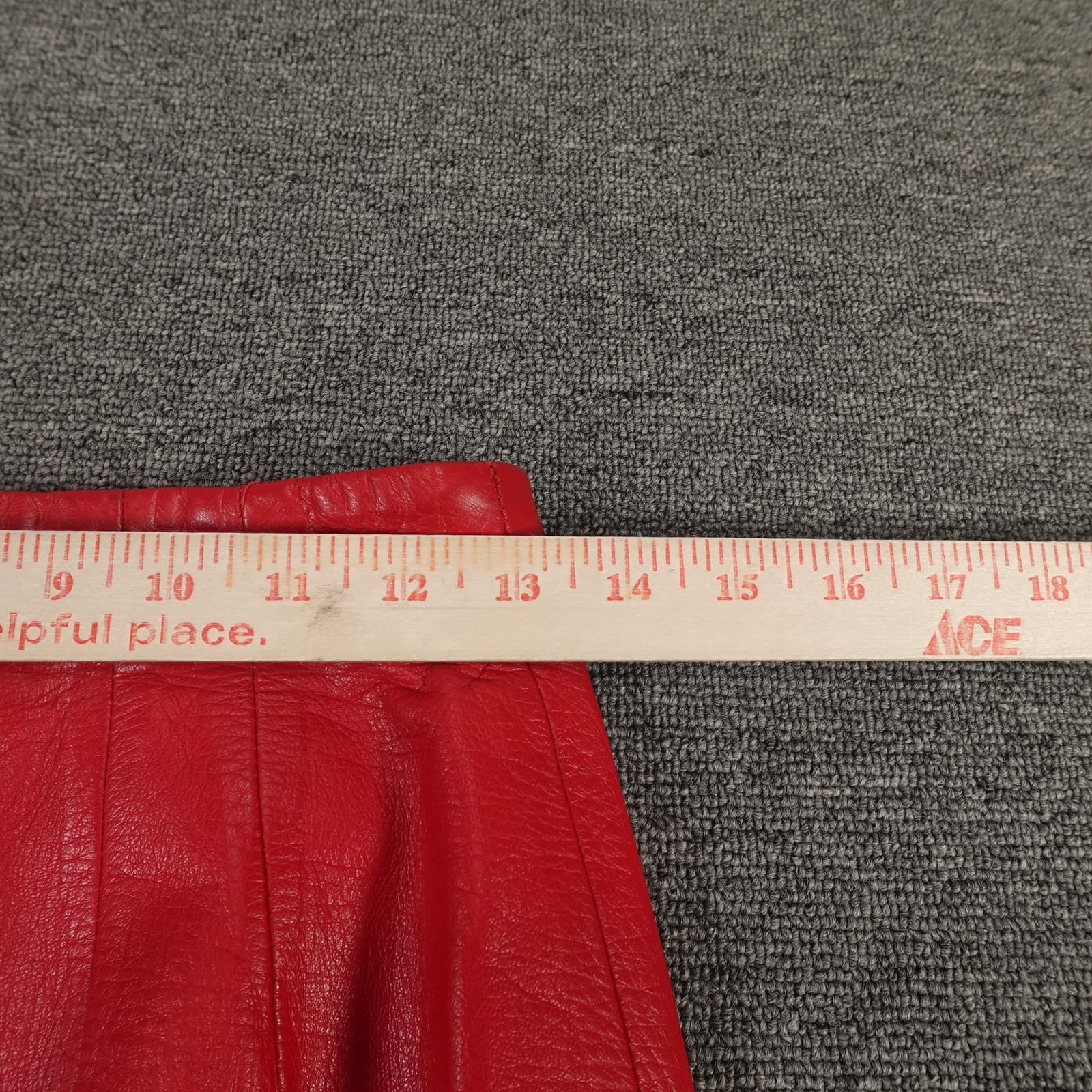 Vintage Vakko Skirt 8 Red Soft Luxury Leather Midi Runway Statement USA 80s - Thumbnail 7