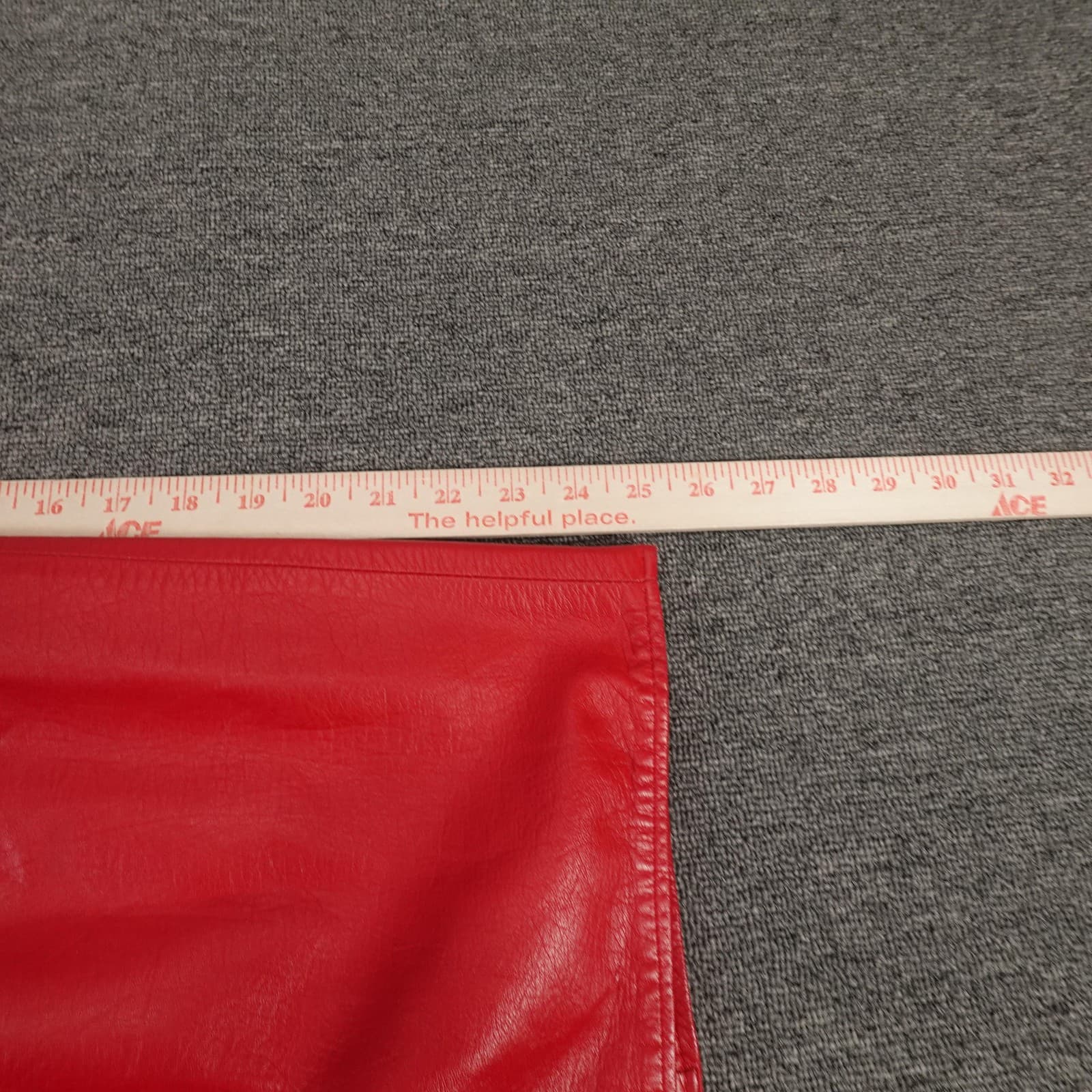 Vintage Vakko Skirt 8 Red Soft Luxury Leather Midi Runway Statement USA 80s - Thumbnail 9