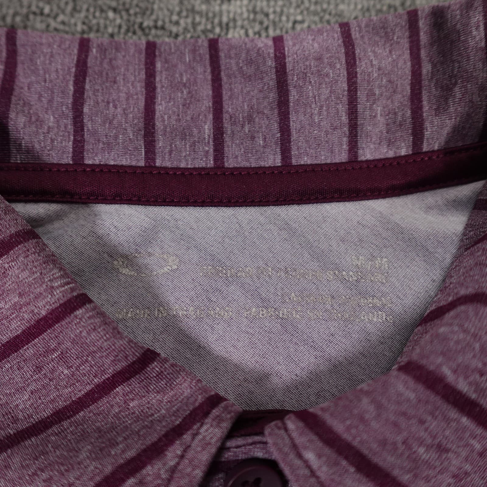 Oakley Polo Shirt Mens Large Purple Striped Golf Performance Stretch Casual - Thumbnail 2