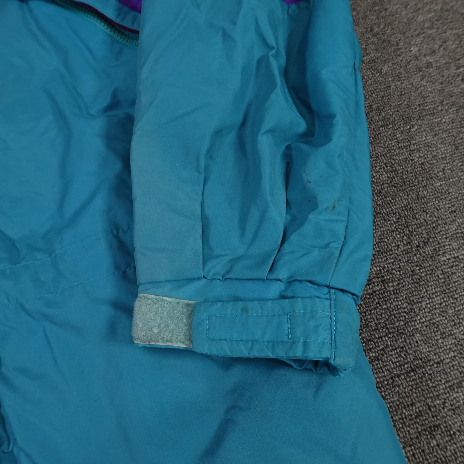 Vintage Columbia Jacket Womens Medium Teal Purple Radial Sleeve Parka Retro 90s - Thumbnail 2