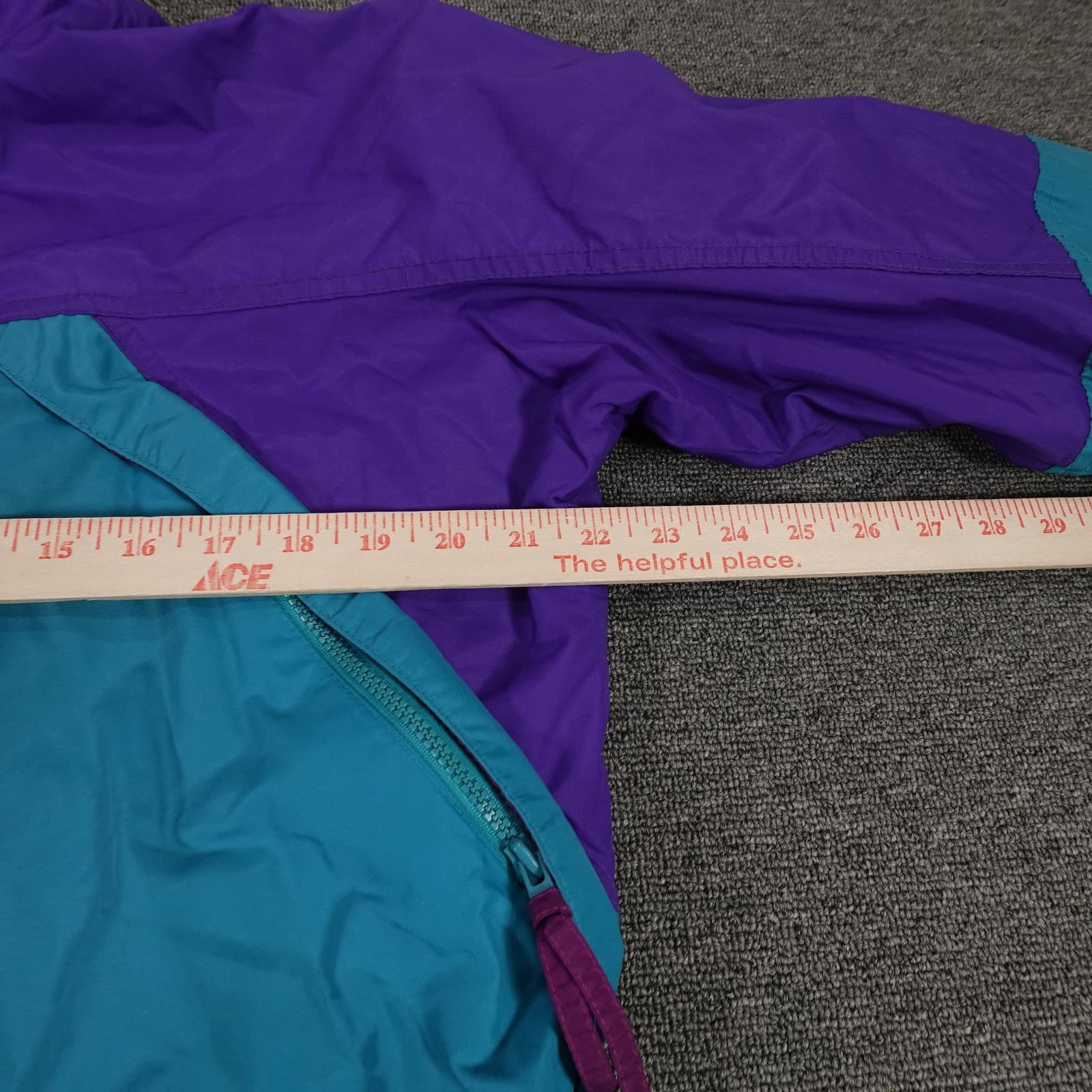Vintage Columbia Jacket Womens Medium Teal Purple Radial Sleeve Parka Retro 90s - Thumbnail 7