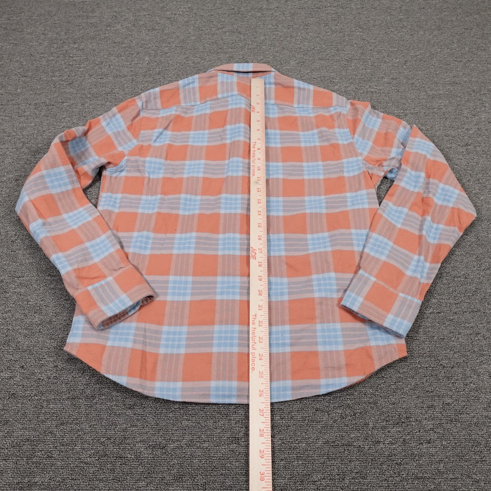 UNTUCKit Shirt Mens Small Orange Plaid Flannel Button Up Long Sleeve Casual - Thumbnail 4