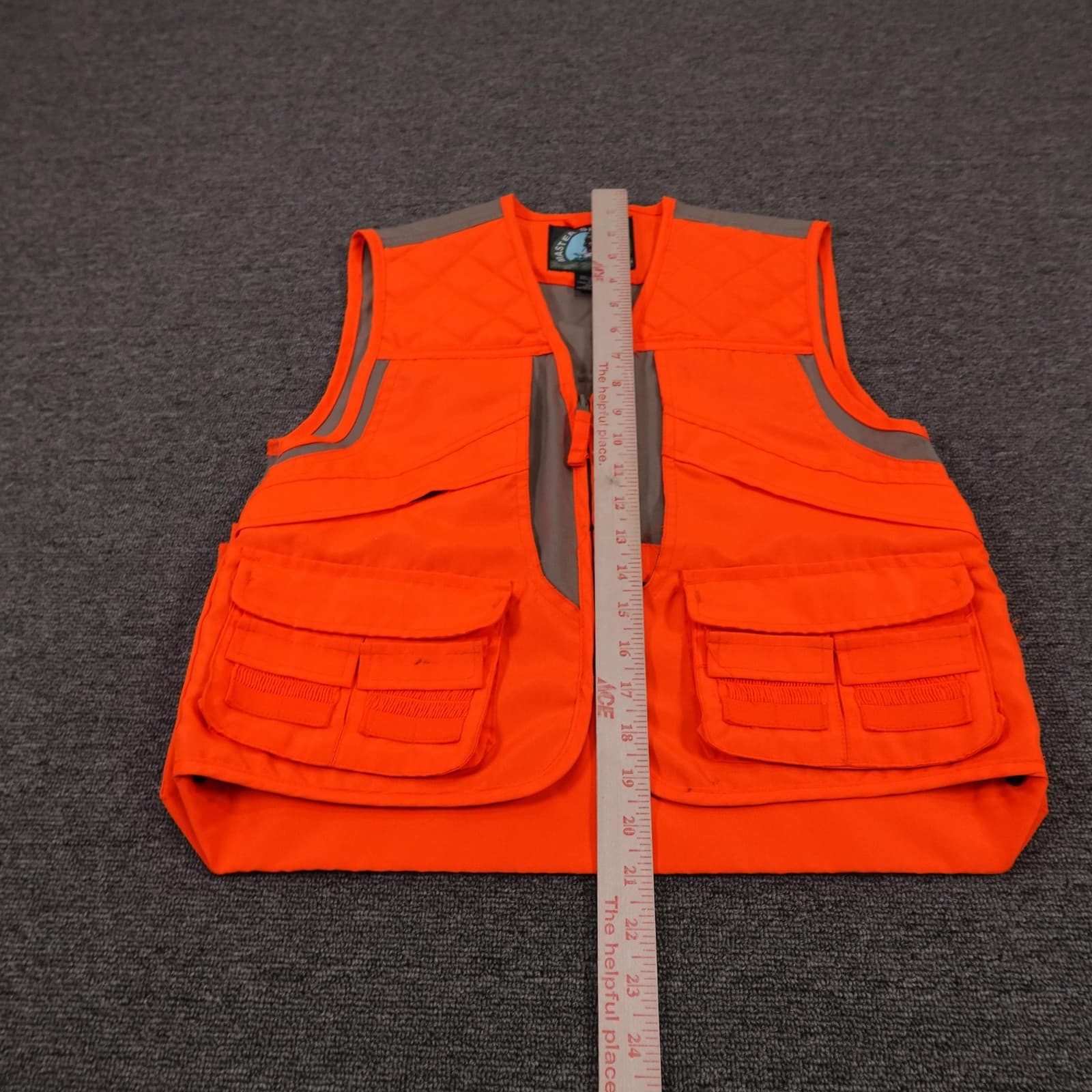 Master Sportsman Vest Mens Large Orange Quilted Canvas Hunting Full Zip Pockets - Thumbnail 8