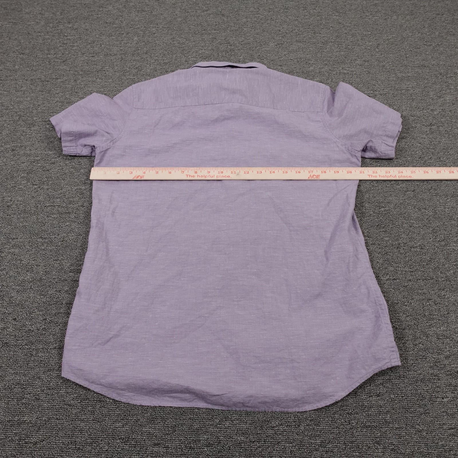 Travis Mathew Shirt Mens Medium Purple Solid Short Sleeve Button Up Golf Casual - Thumbnail 3