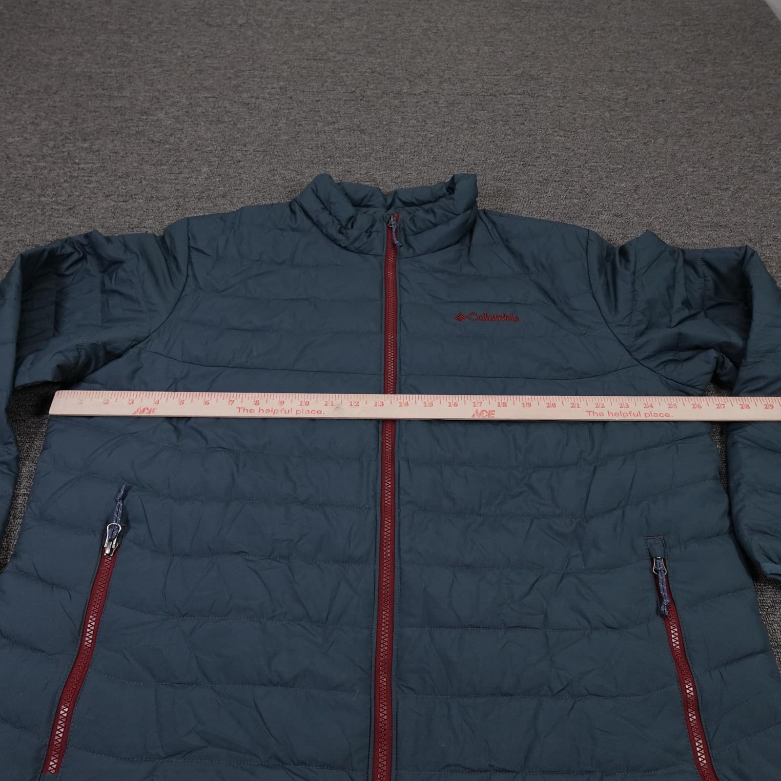 Columbia Jacket Mens XL Blue Thermal Coil Insulated Zip Hiking Puffer Winter - Thumbnail 5