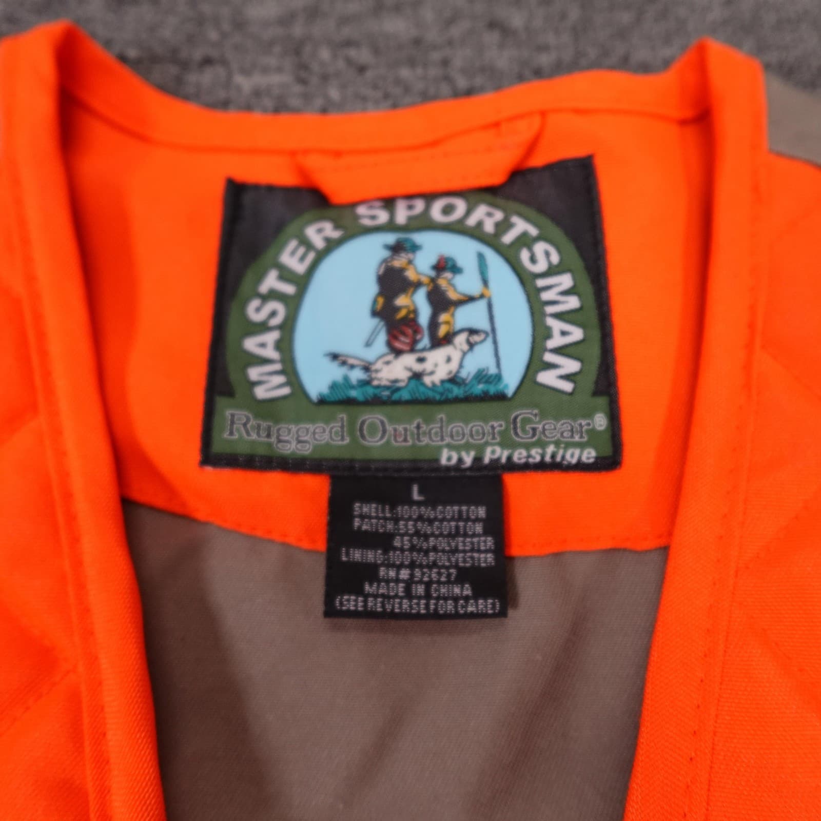 Master Sportsman Vest Mens Large Orange Quilted Canvas Hunting Full Zip Pockets - Thumbnail 5
