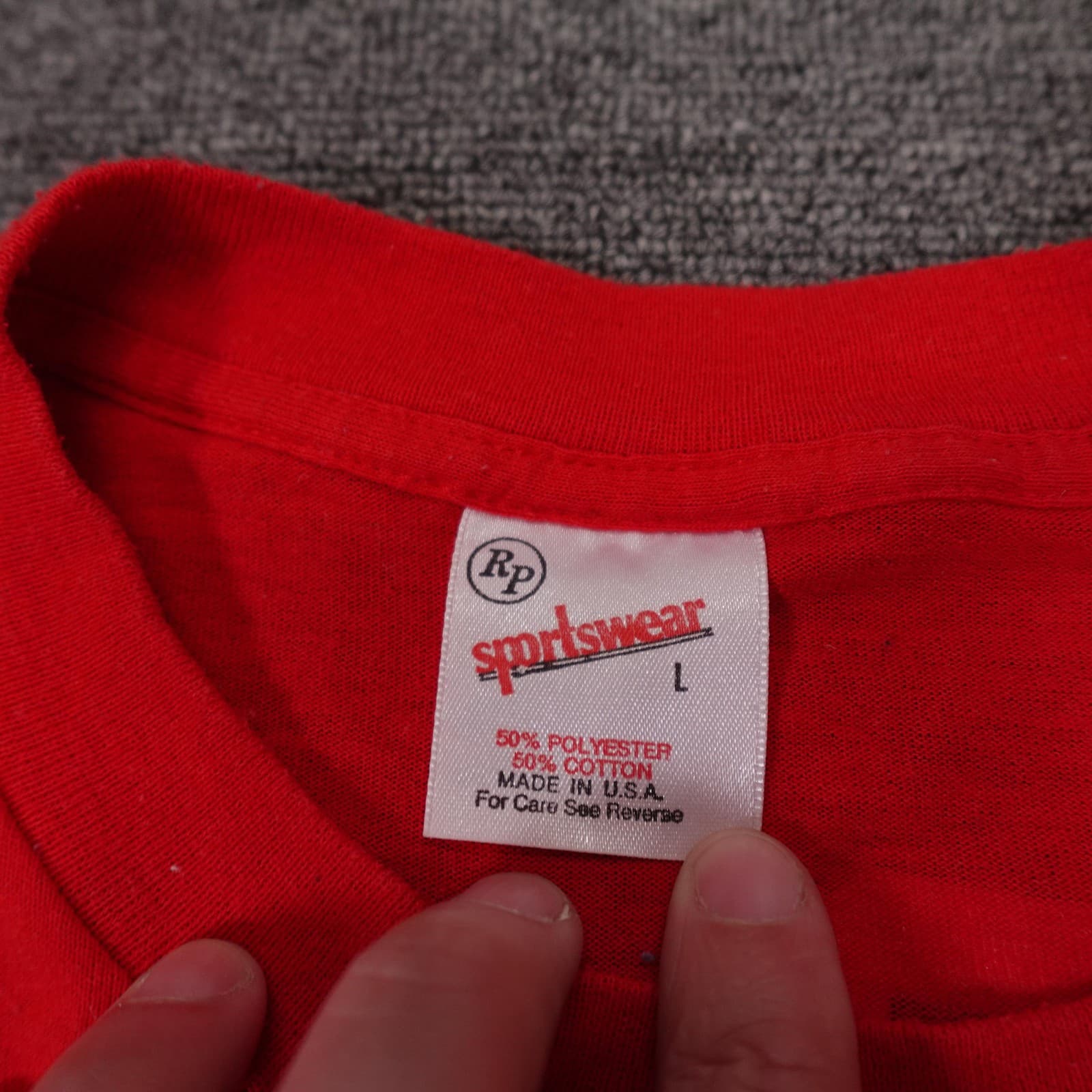 Vintage Sportswear Shirt Mens Large Red North All Stars 35 Tee Made USA 80s - Thumbnail 3