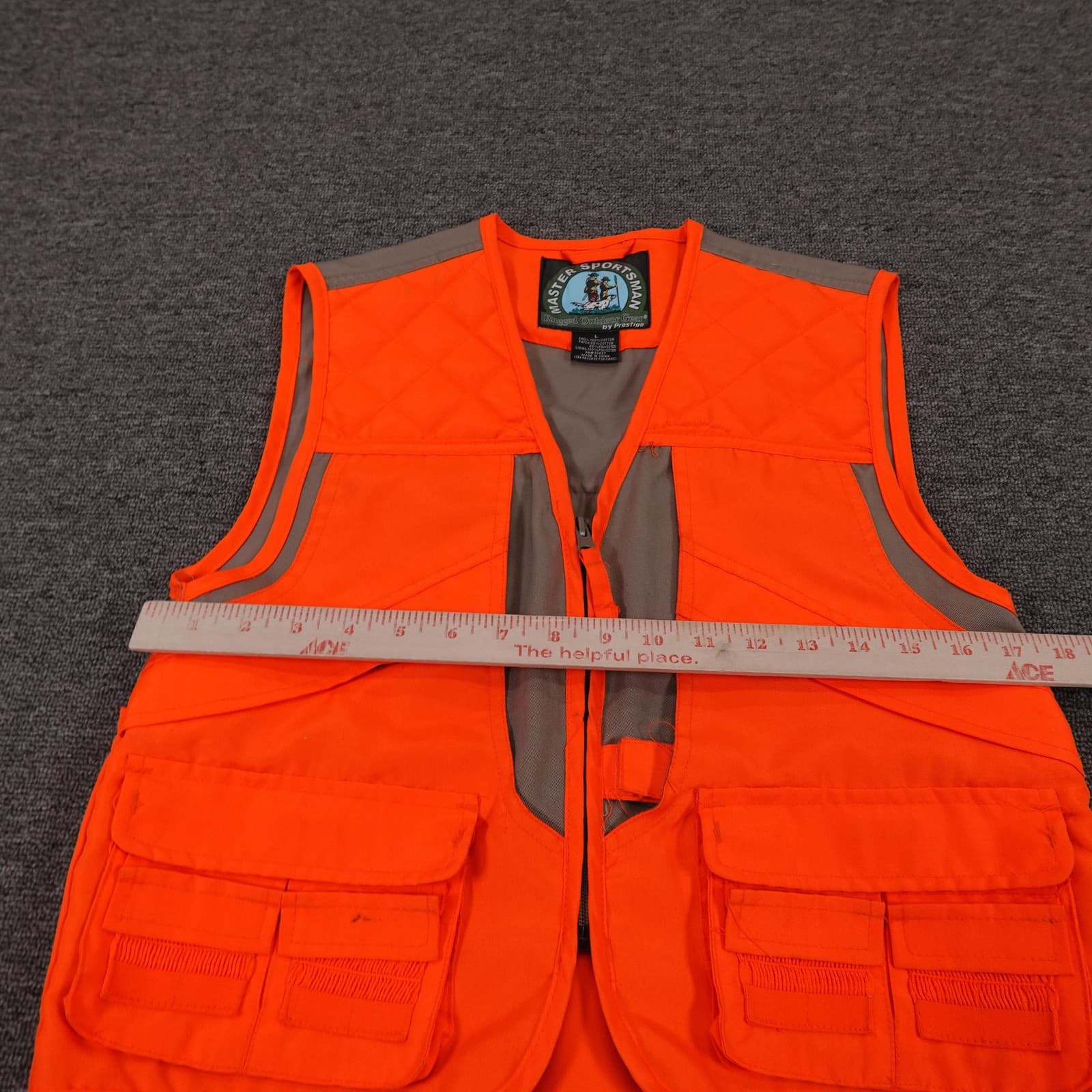 Master Sportsman Vest Mens Large Orange Quilted Canvas Hunting Full Zip Pockets - Thumbnail 7