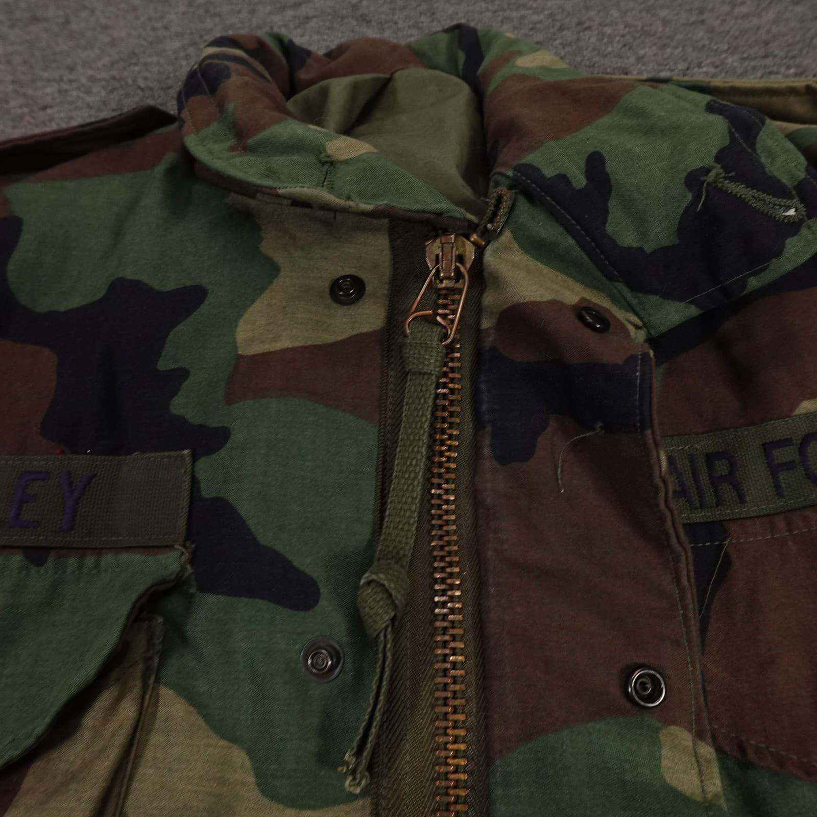 Vintage Golden Mfg M65 Field Jacket Mens Small Woodland Camo US Air Force 80s - Thumbnail 3