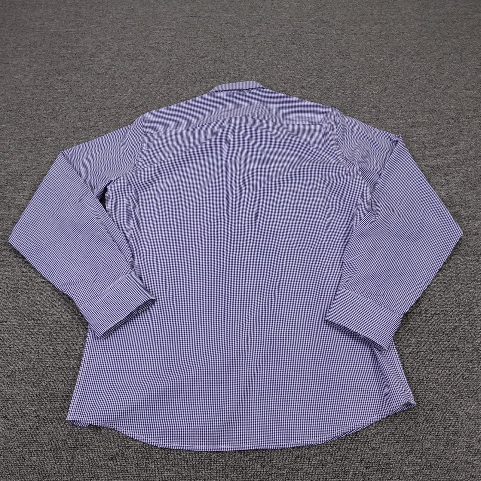 Nautica Shirt Mens 15.5 32/33 Blue Gingham Slim Lightweight Performance - Thumbnail 8