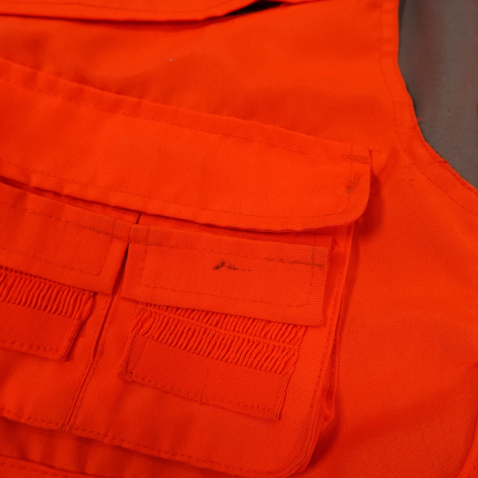 Master Sportsman Vest Mens Large Orange Quilted Canvas Hunting Full Zip Pockets - Thumbnail 4