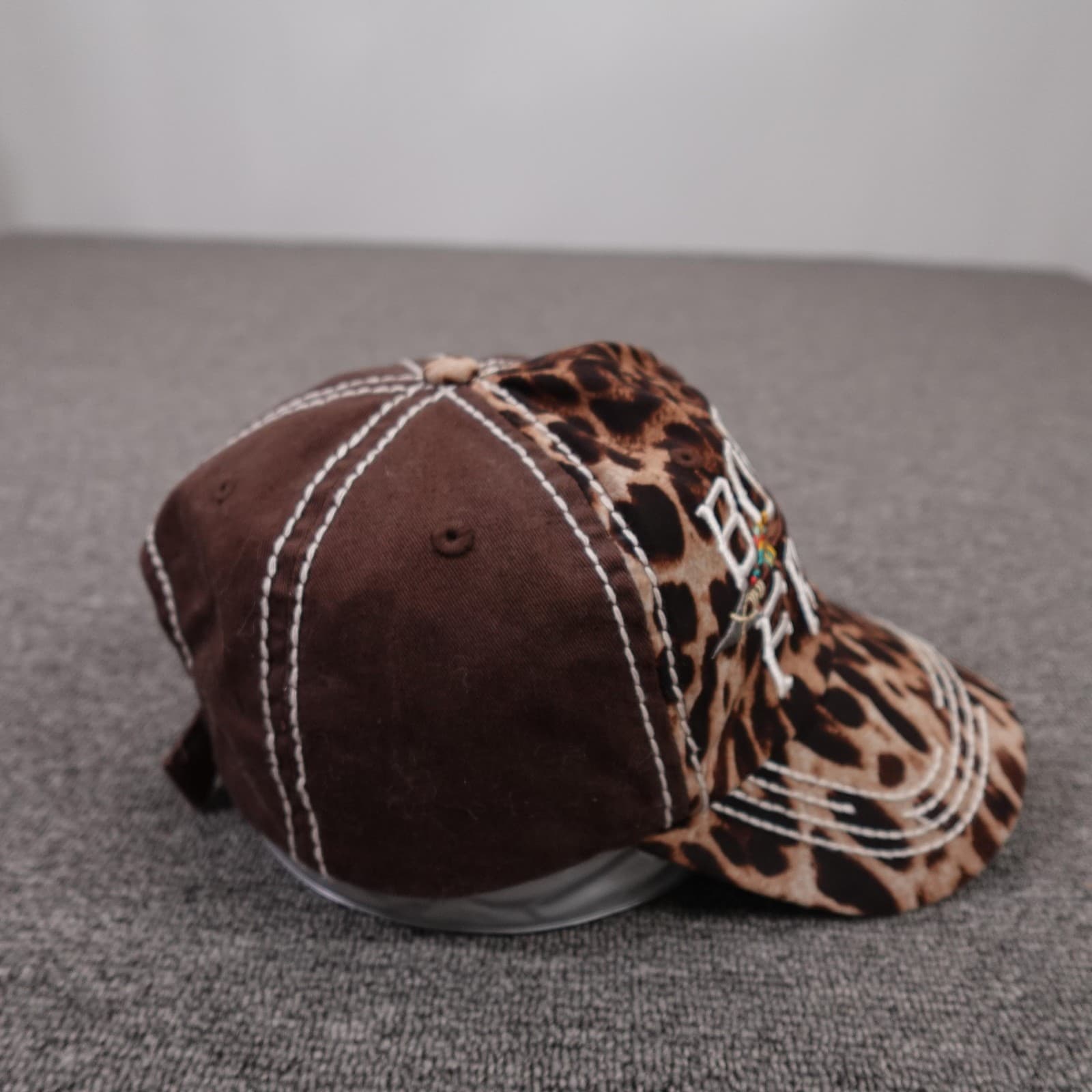 KB Ethos Hat Cap Strap Back Womens Adjustable Brown Born Free Leopard Print - Thumbnail 5