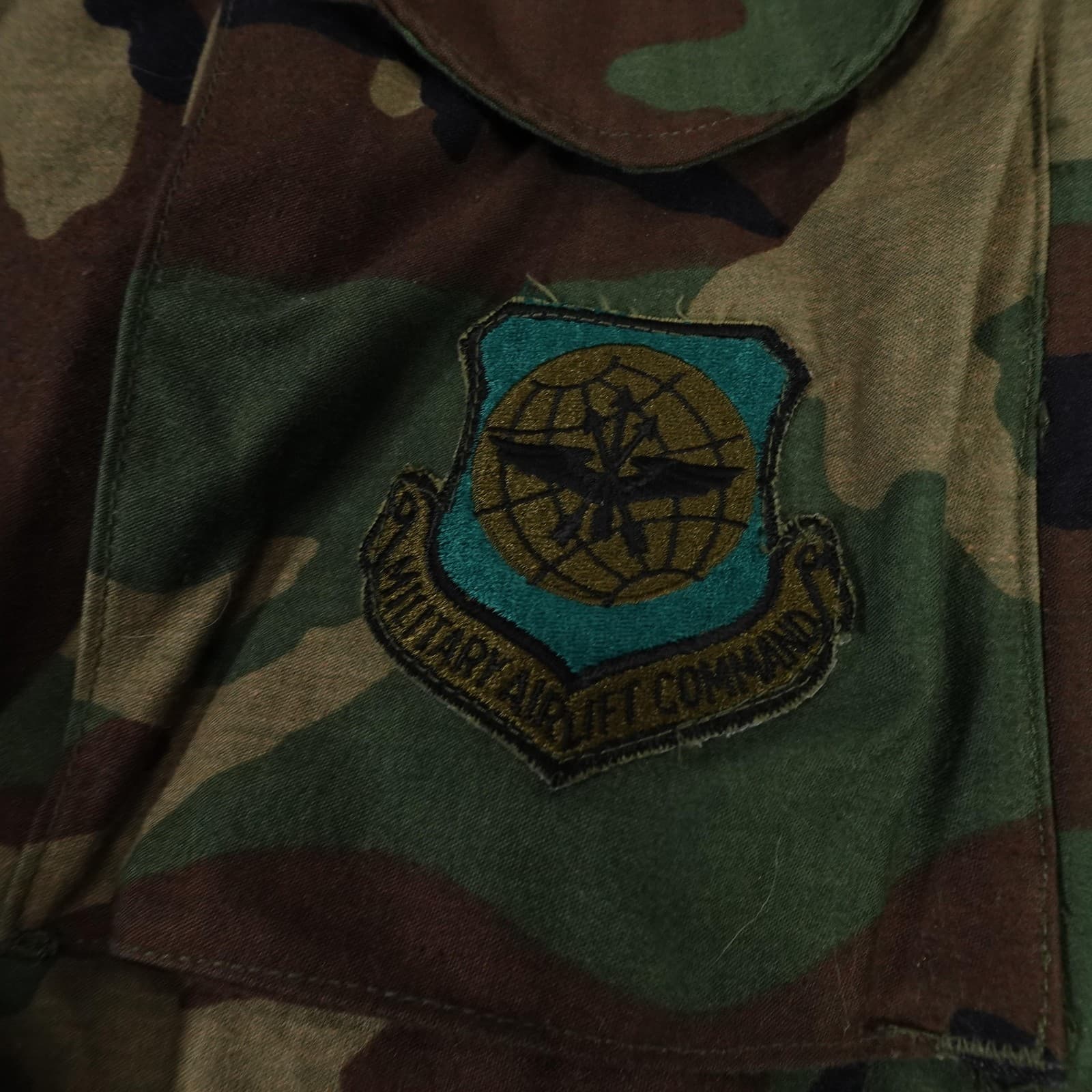 Vintage Golden Mfg M65 Field Jacket Mens Small Woodland Camo US Air Force 80s - Thumbnail 7