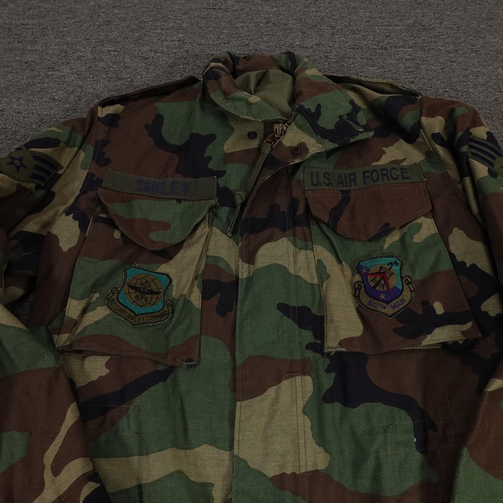 Vintage Golden Mfg M65 Field Jacket Mens Small Woodland Camo US Air Force 80s - Thumbnail 2