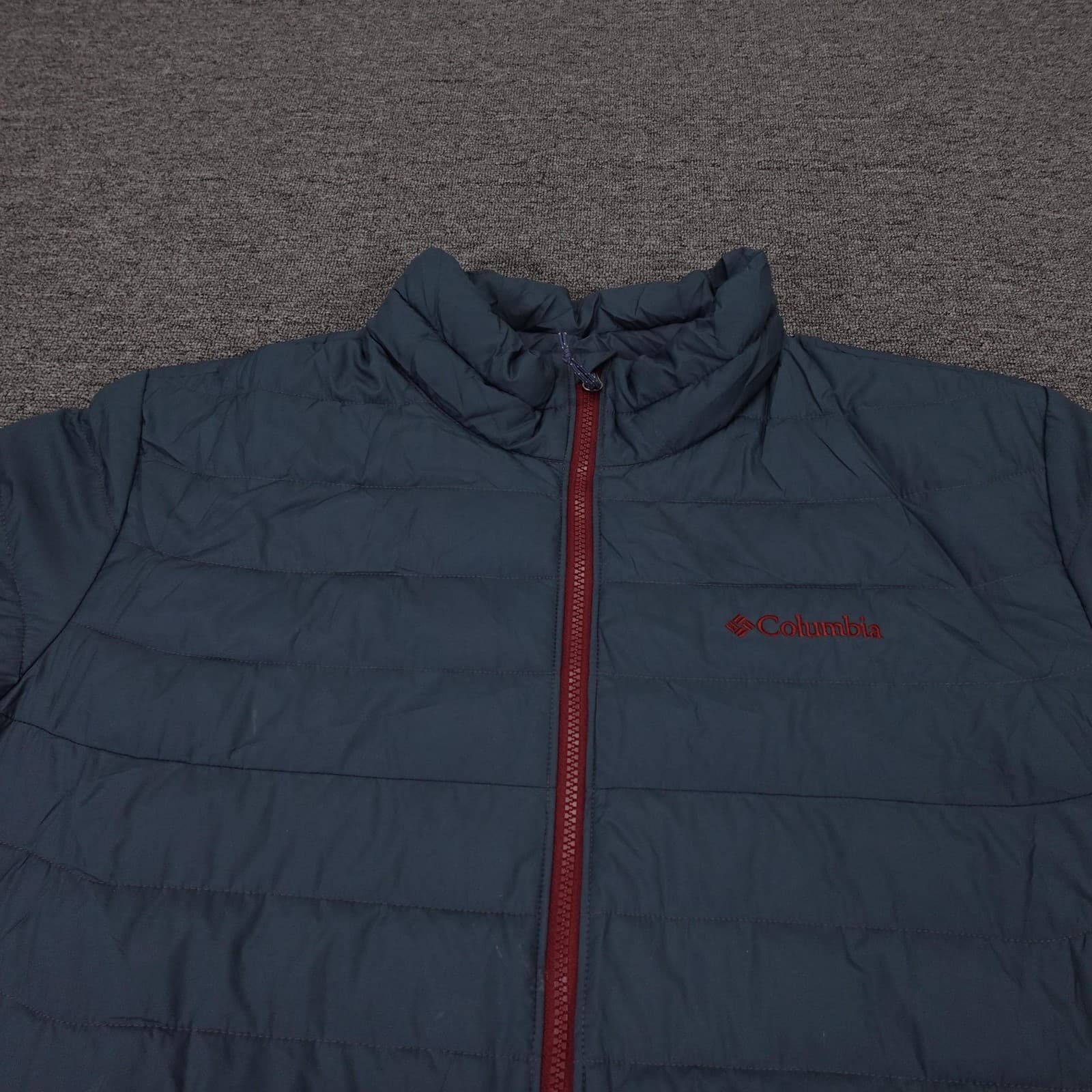 Columbia Jacket Mens XL Blue Thermal Coil Insulated Zip Hiking Puffer Winter - Thumbnail 2