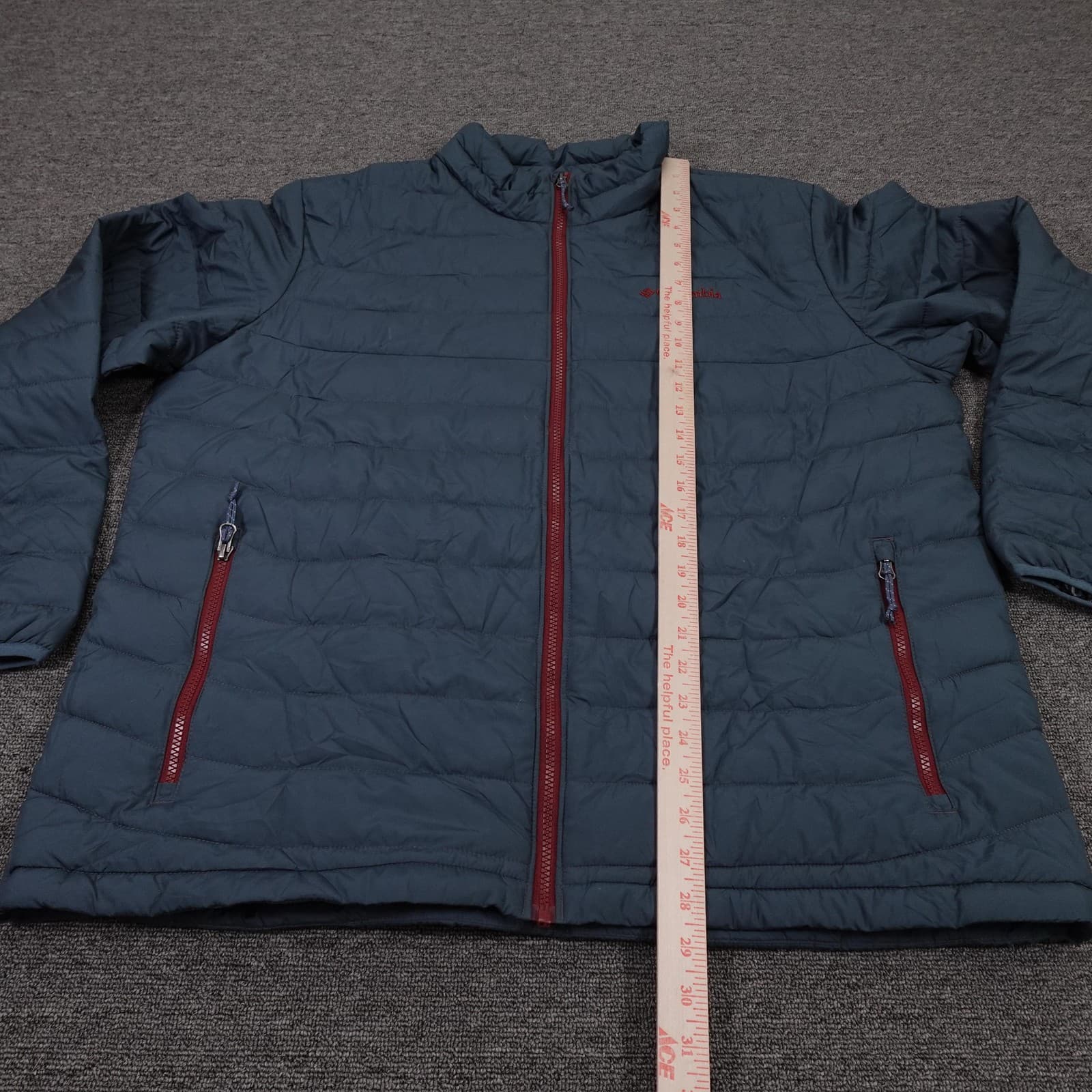 Columbia Jacket Mens XL Blue Thermal Coil Insulated Zip Hiking Puffer Winter - Thumbnail 6