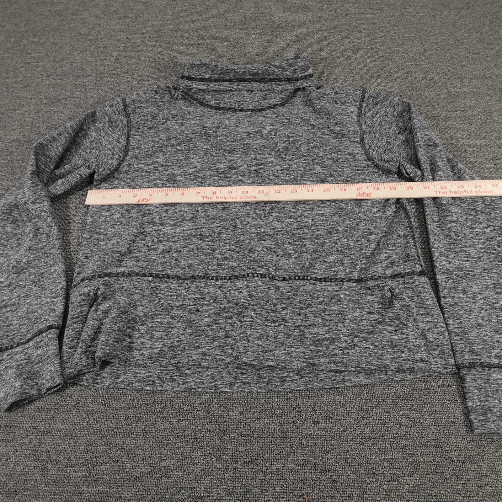 Lululemon Pullover Womens 6 Gray Ready To Rulu Fleece Cowl Neck Active Running - Thumbnail 3