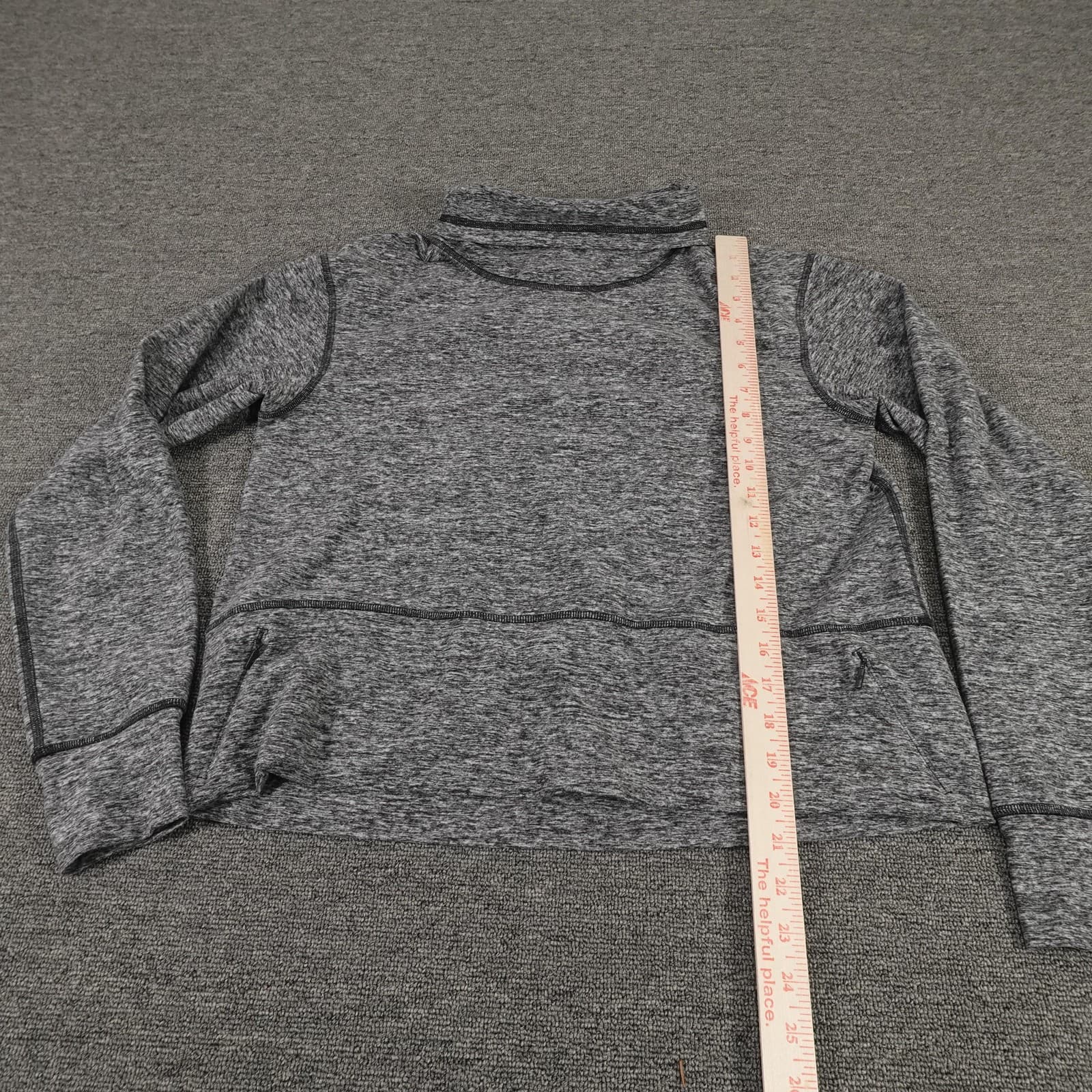 Lululemon Pullover Womens 6 Gray Ready To Rulu Fleece Cowl Neck Active Running - Thumbnail 5