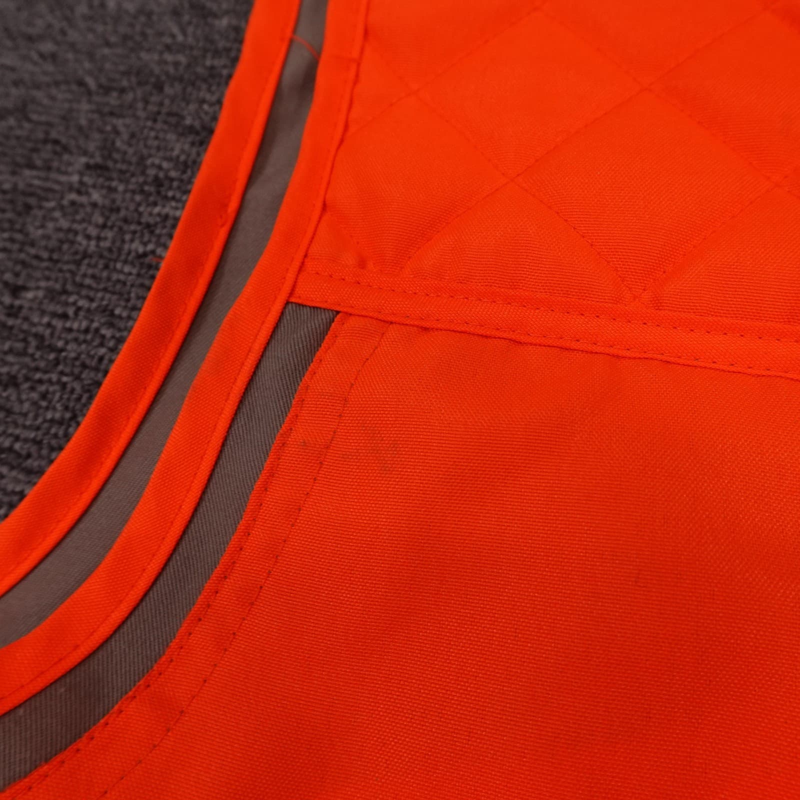 Master Sportsman Vest Mens Large Orange Quilted Canvas Hunting Full Zip Pockets - Thumbnail 6